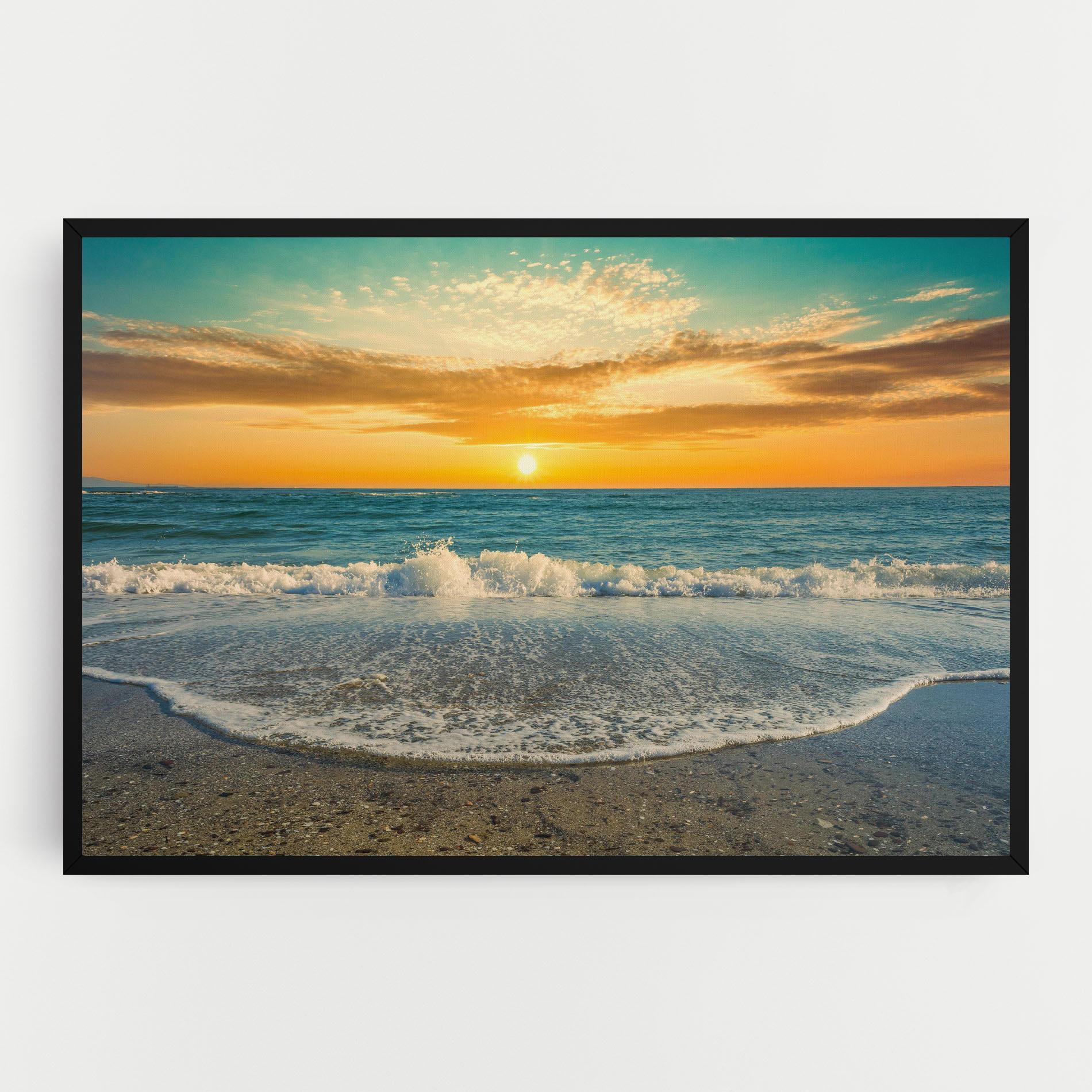 Tablou Canvas Beach Dramatic Sunset mockup 0