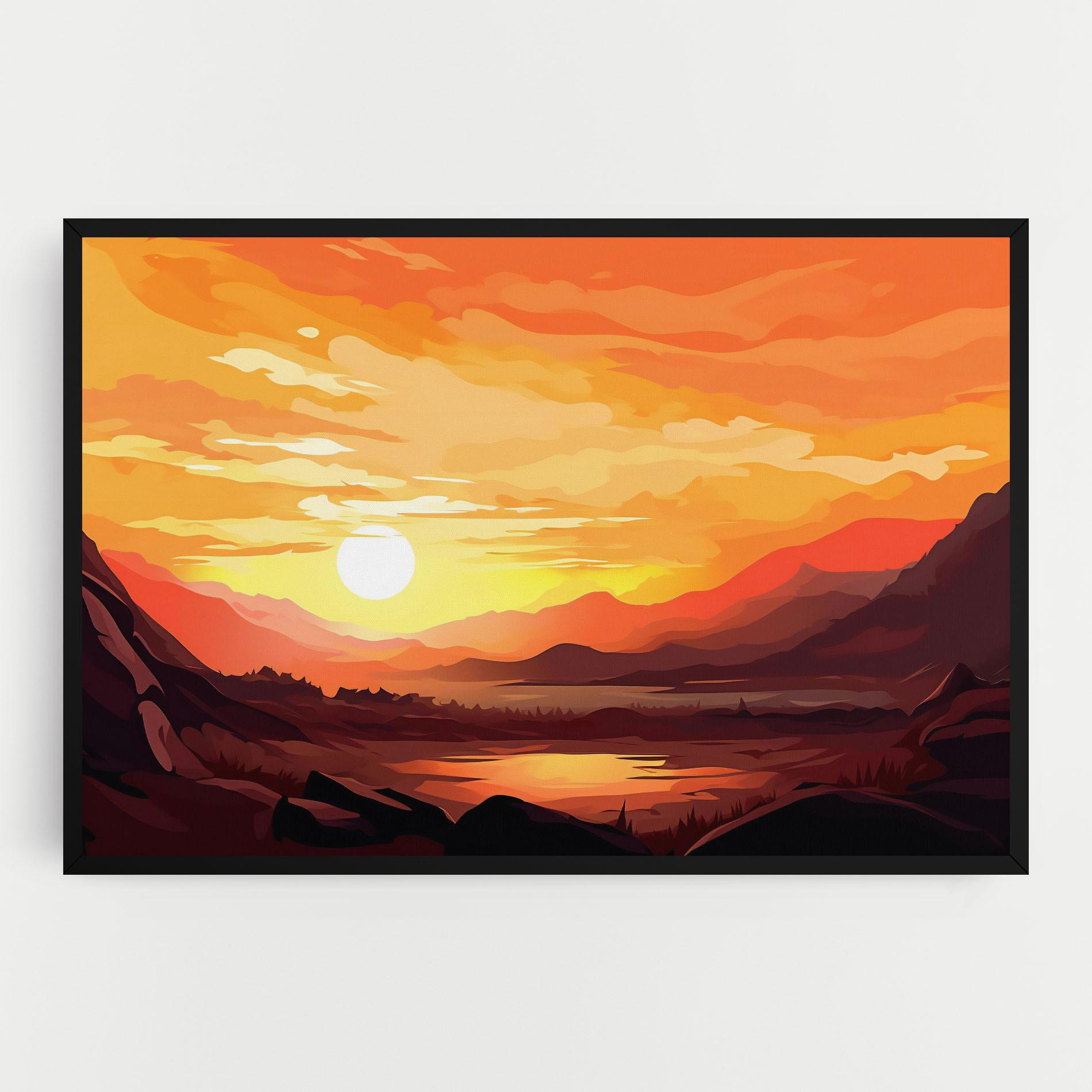 Tablou Canvas Beautiful Sunset Illustration mockup 0