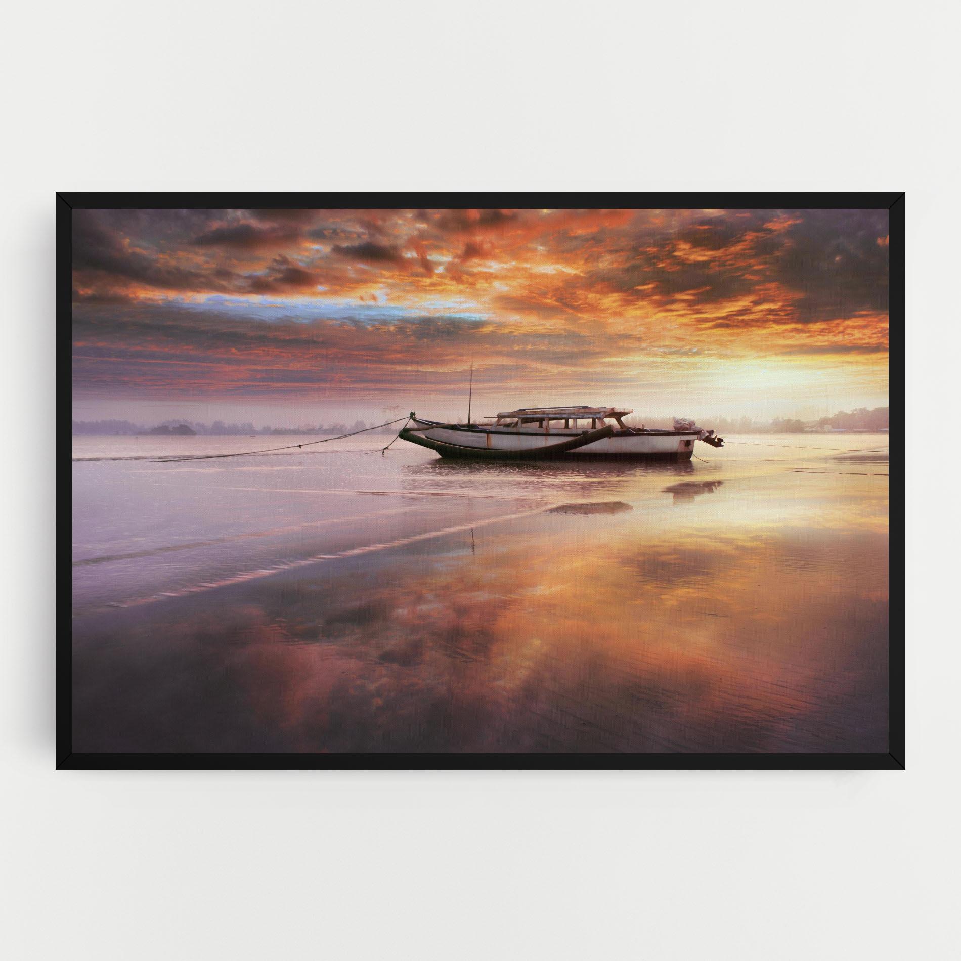 Tablou Canvas Beauty Boat Sunrise mockup 0