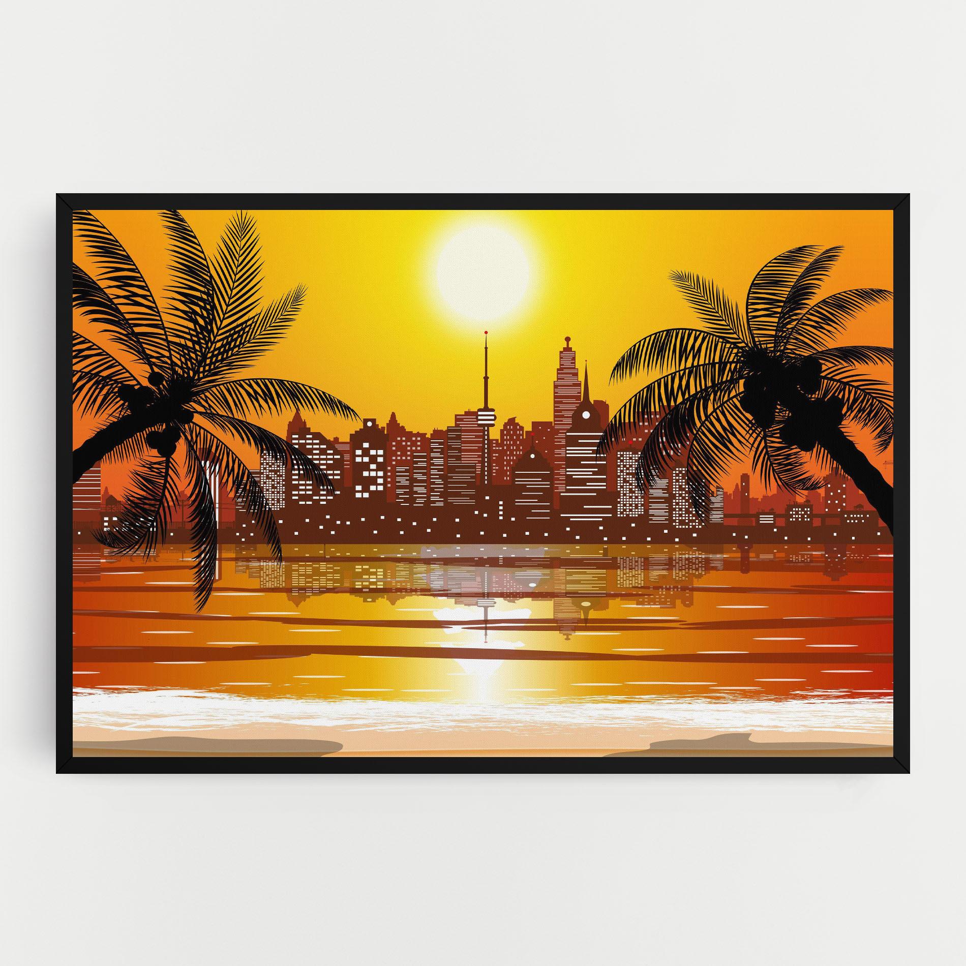 Tablou Canvas City Sunrise View mockup 0