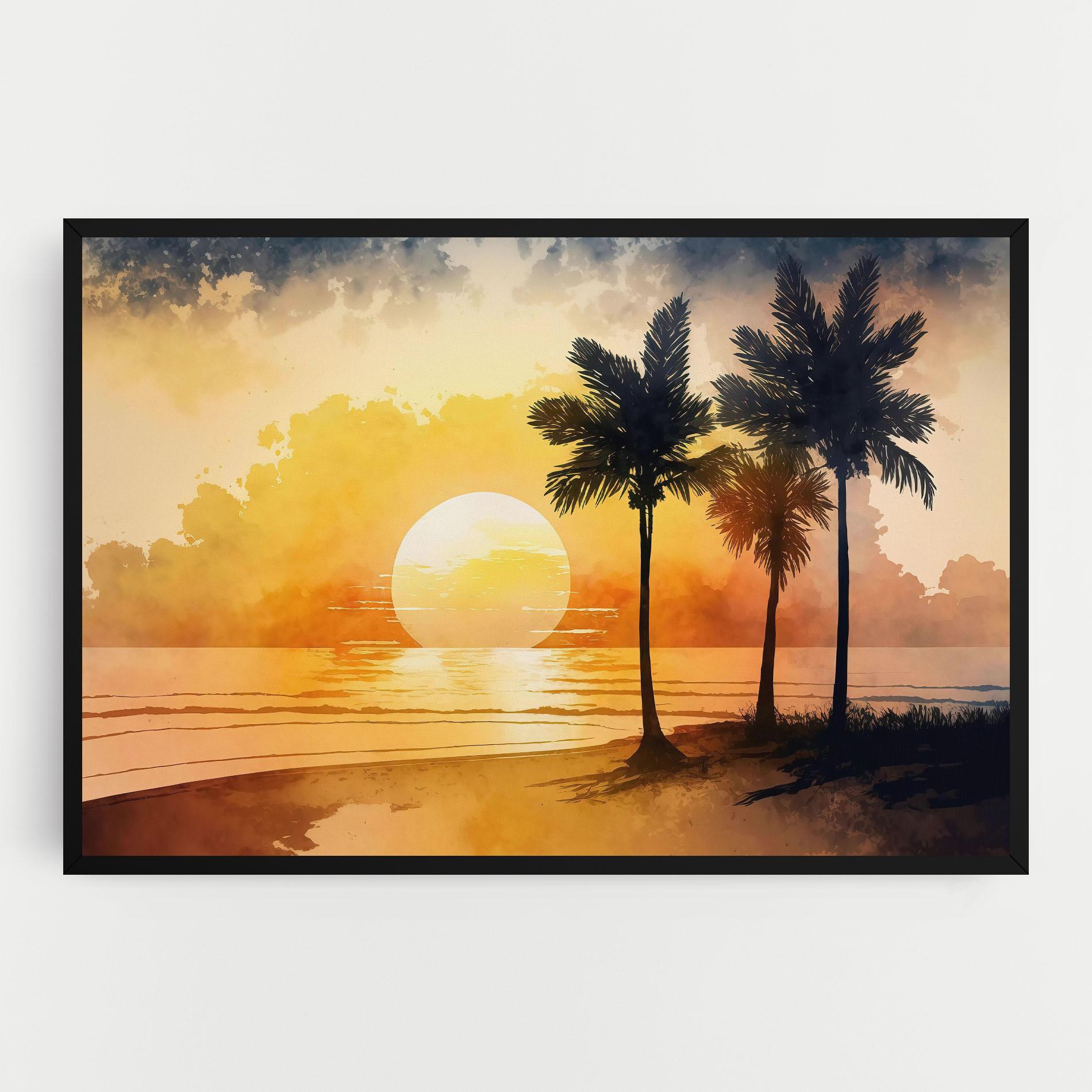 Tablou Canvas Palm Trees Sunset mockup 0