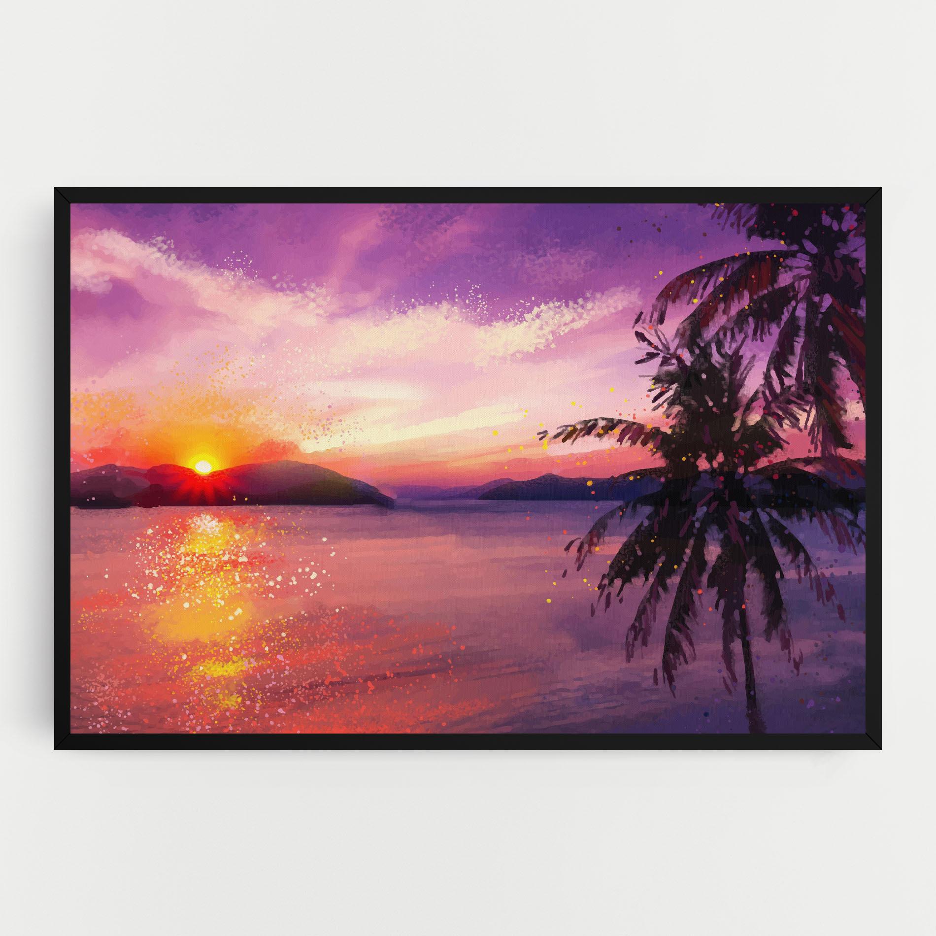 Tablou Canvas Purple Sunrise Art mockup 0