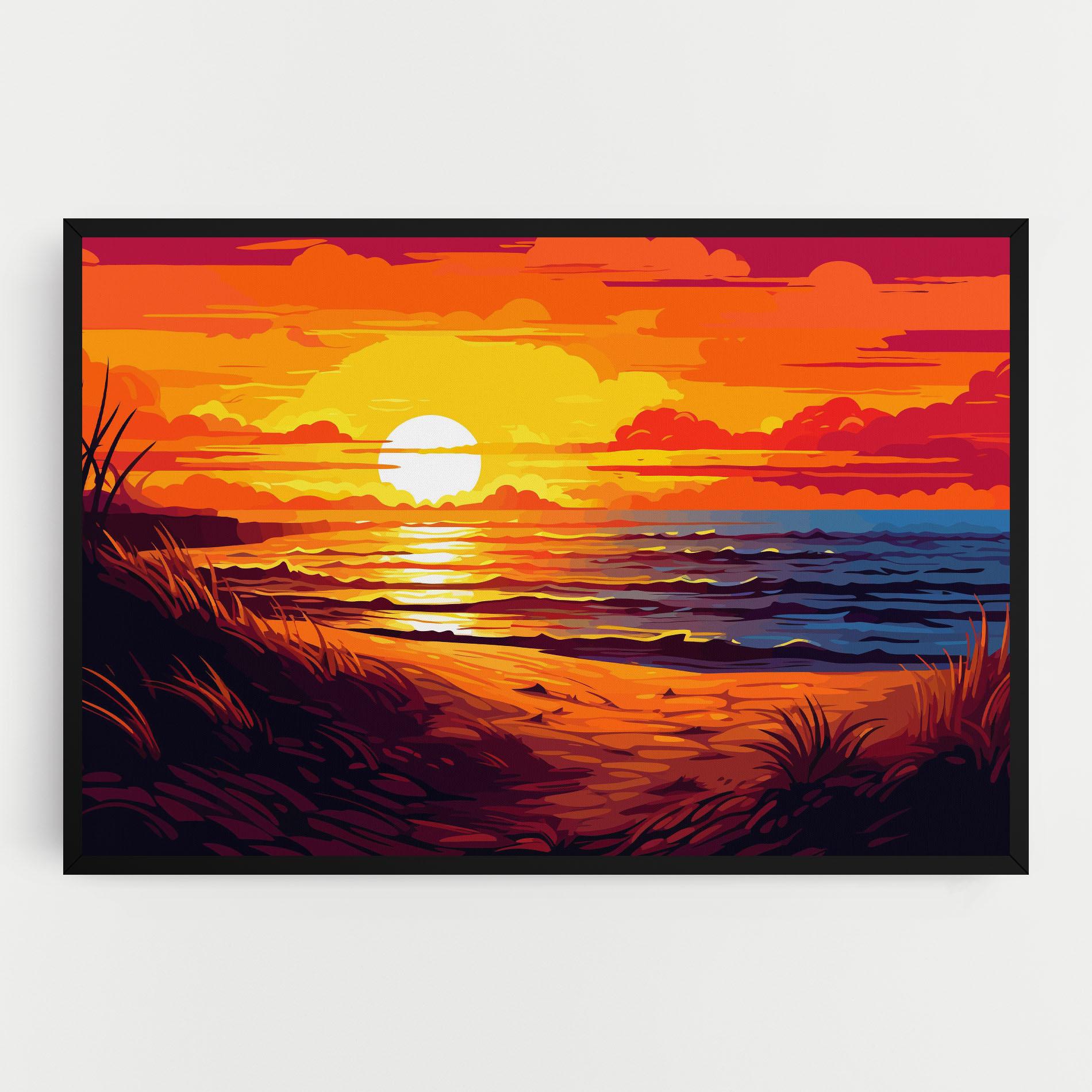 Tablou Canvas Strong Orange Sunset mockup 0