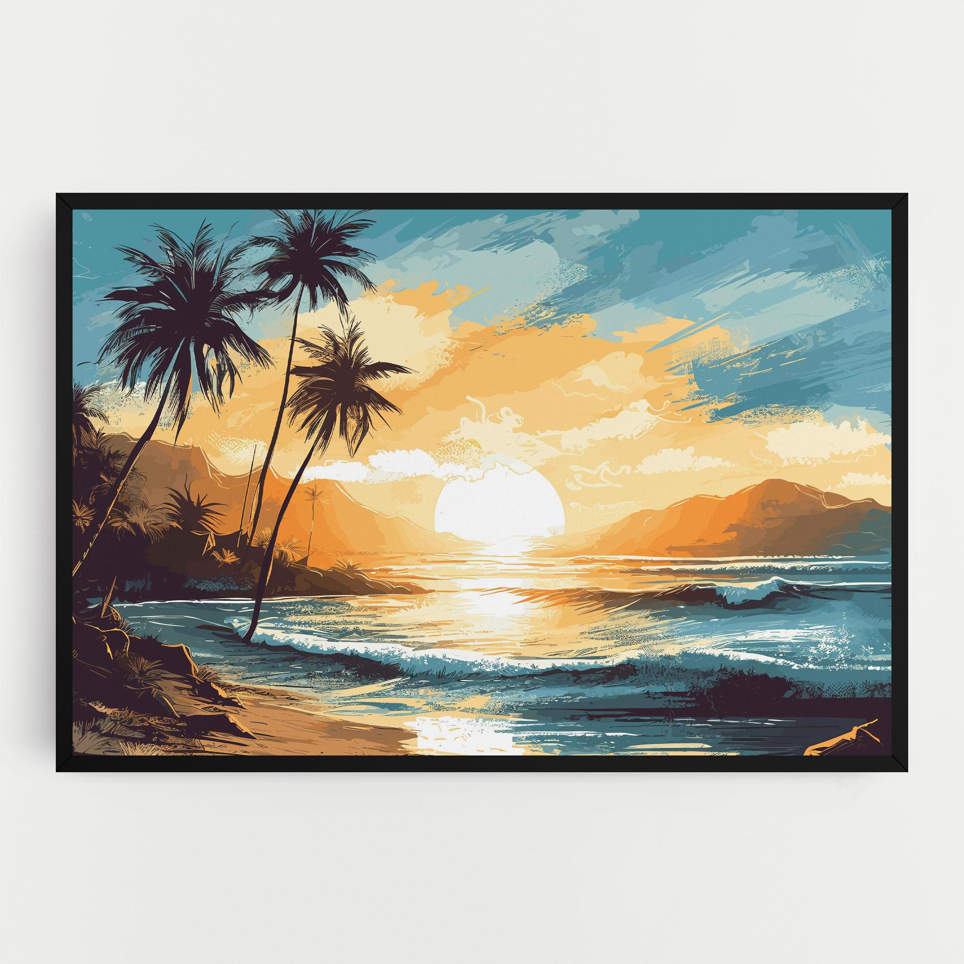 Tablou Canvas Yellow Blue Sunrise mockup 0