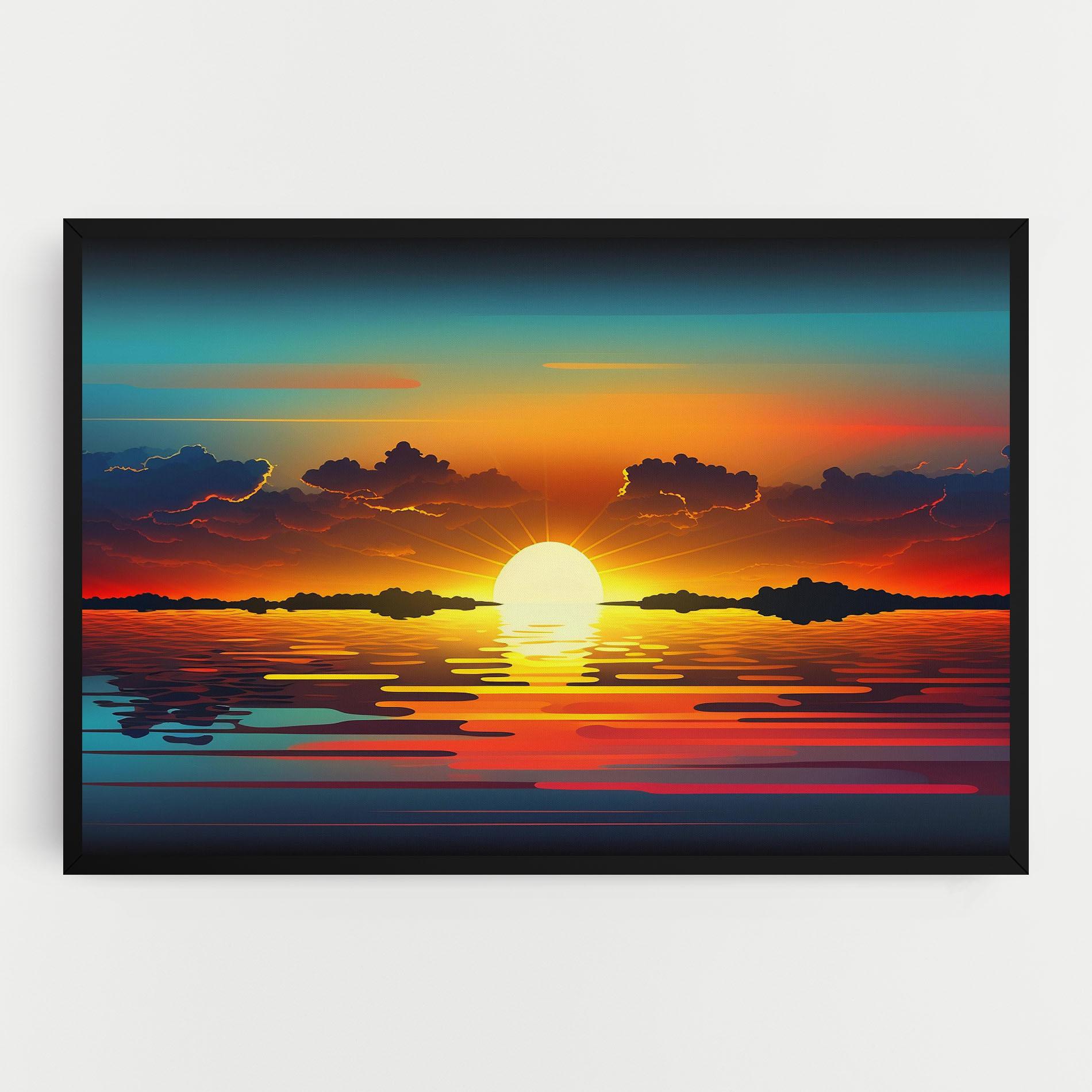 Tablou Canvas Yellow Sunset Illustration mockup 0