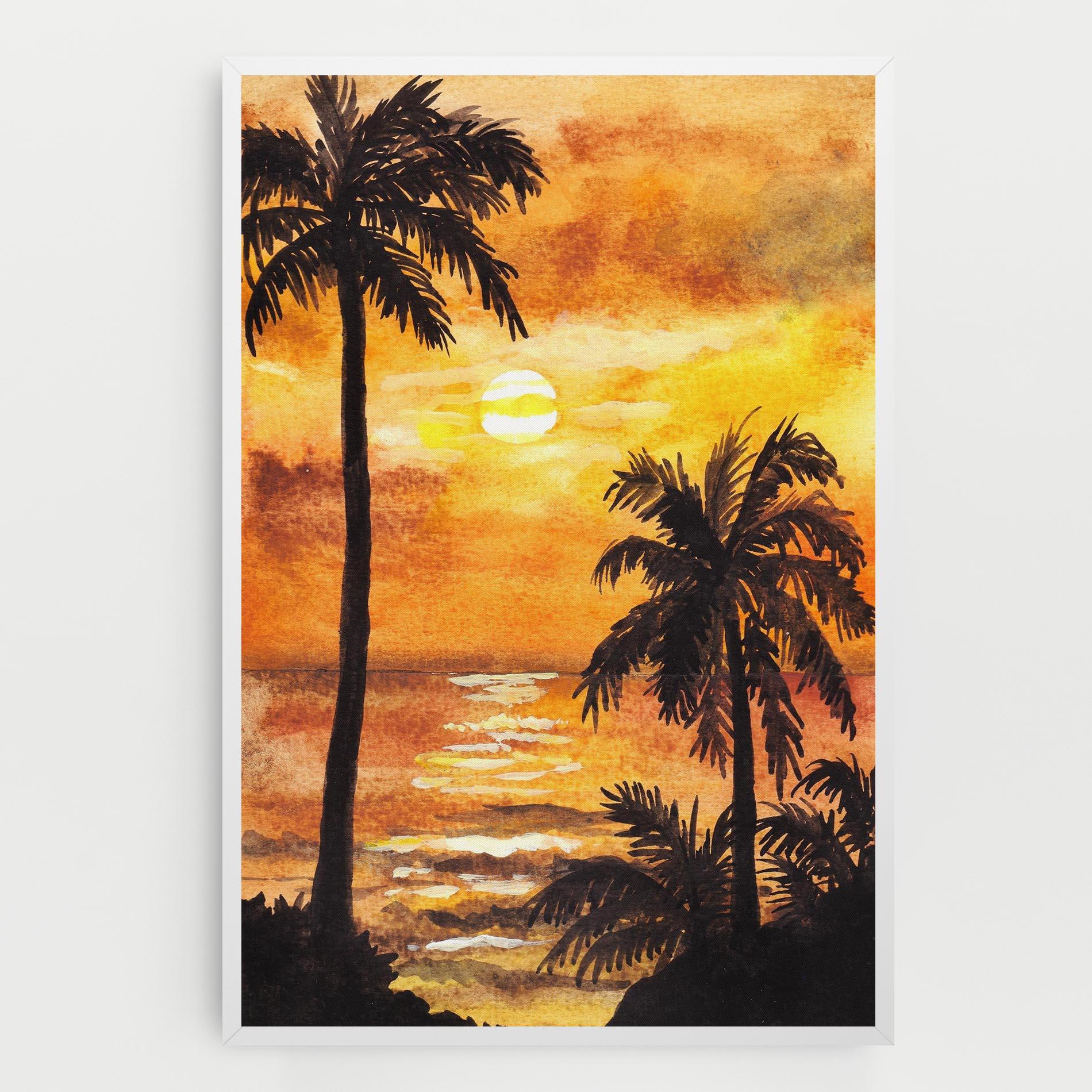 Tablou Canvas Watercolor Painting Sunrise mockup 0