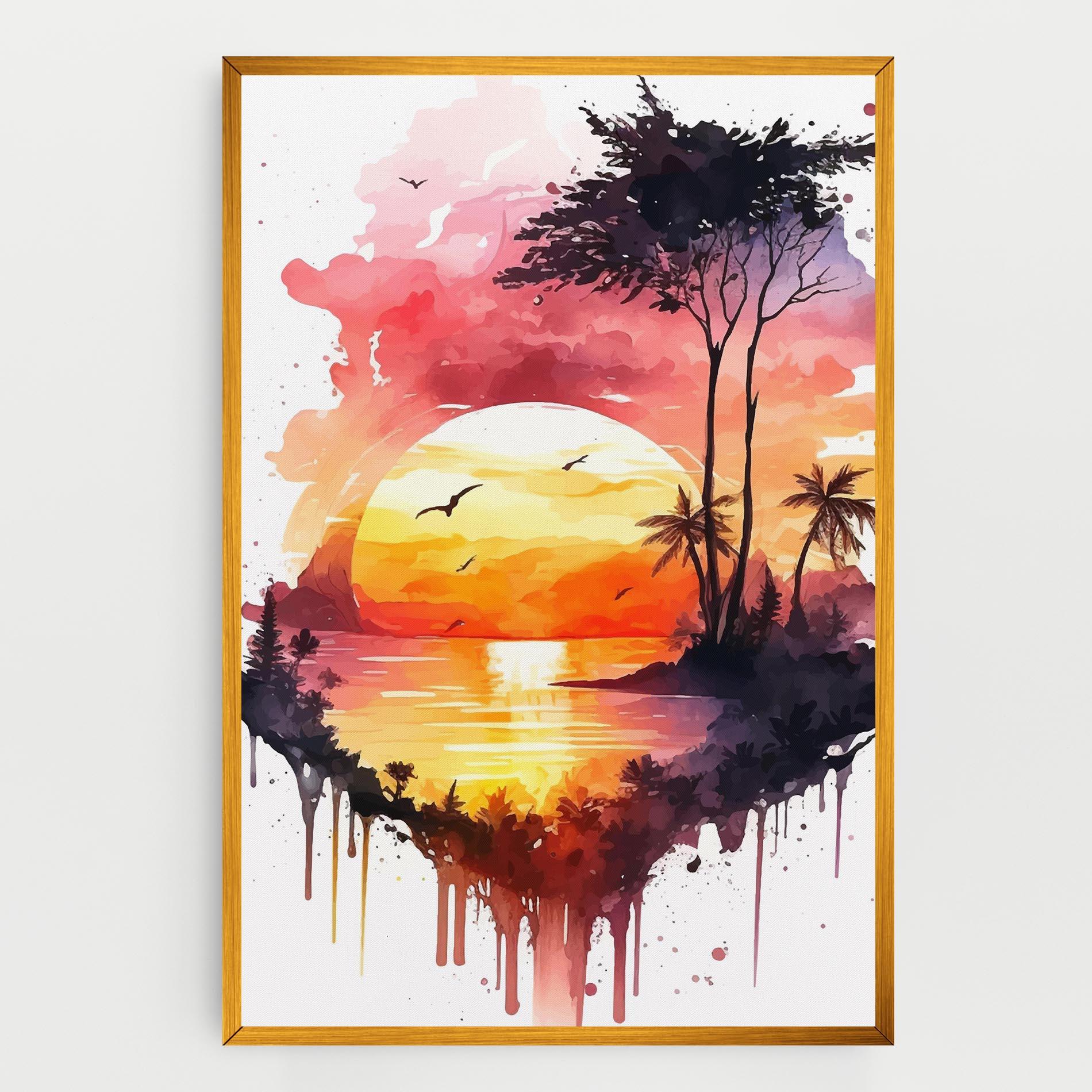Tablou Canvas Purple Sunset Art mockup 0