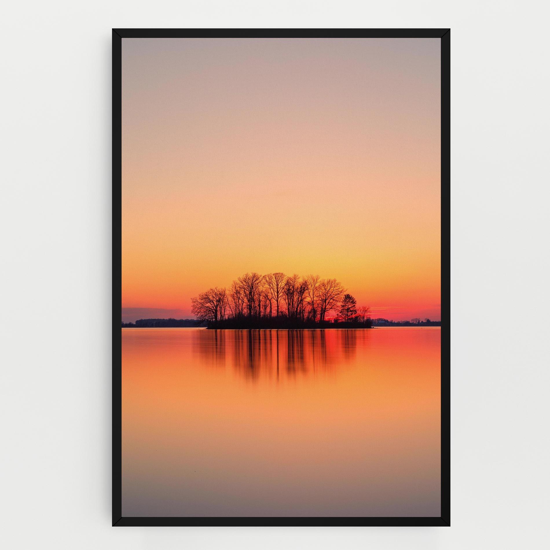 Tablou Canvas Tree Sunset Lake mockup 0