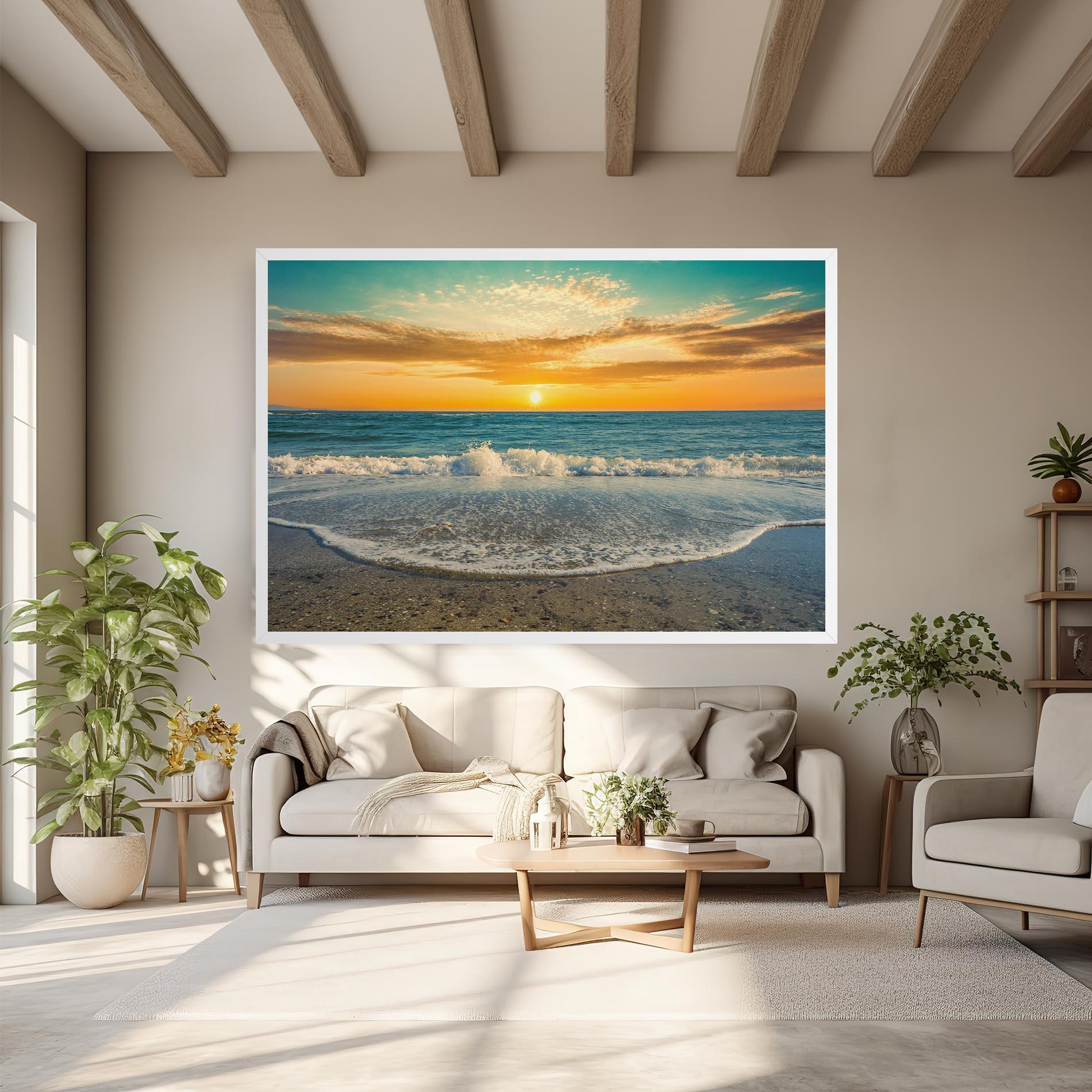 Tablou Canvas Beach Dramatic Sunset mockup 6