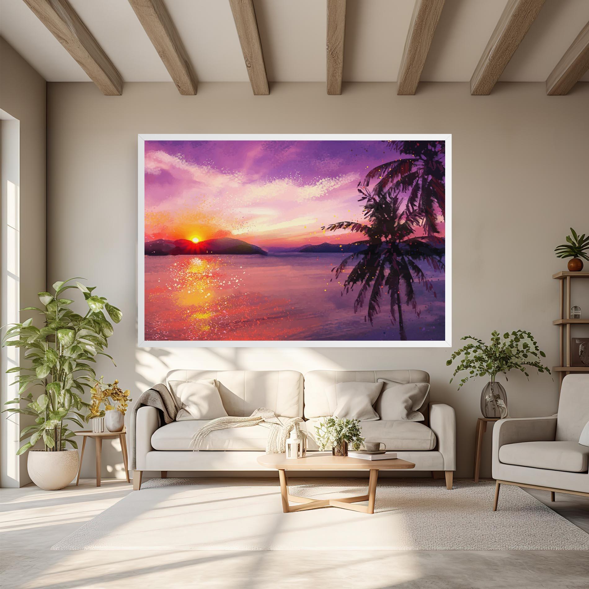 Tablou Canvas Purple Sunrise Art mockup 6