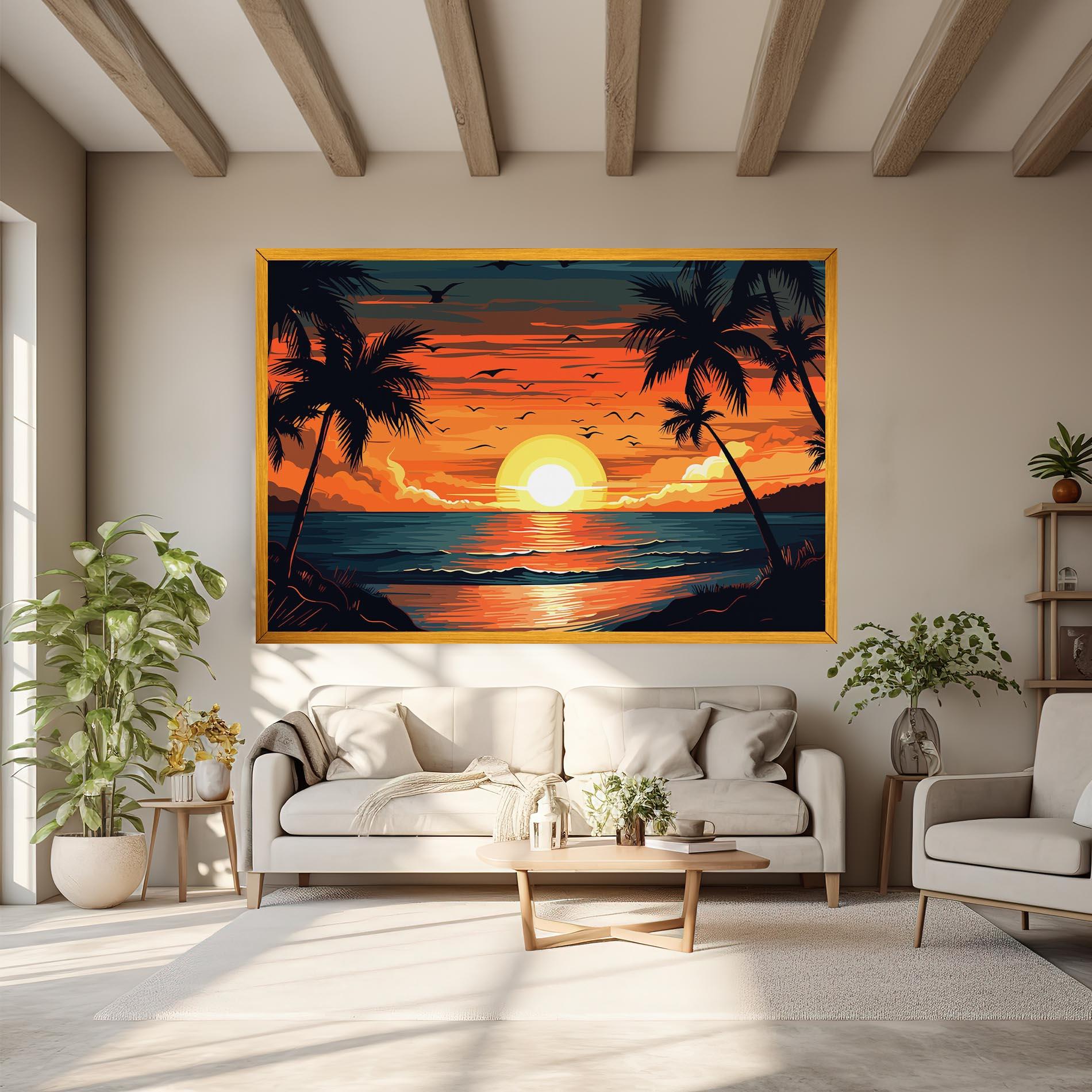 Tablou Canvas Amazing Sunset View mockup 6
