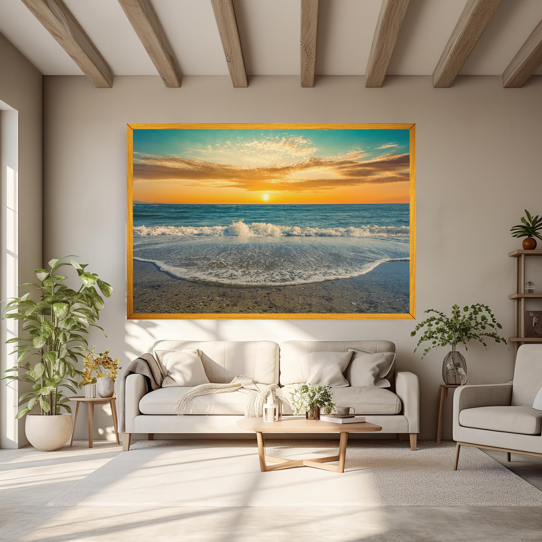 Tablou Canvas Beach Dramatic Sunset mockup 6