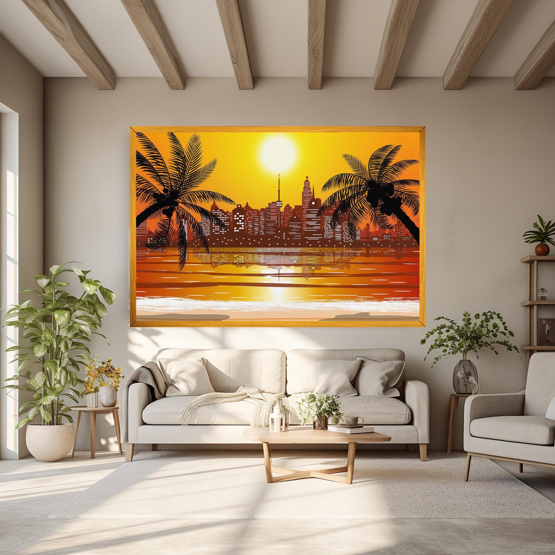 Tablou Canvas City Sunrise View mockup 6