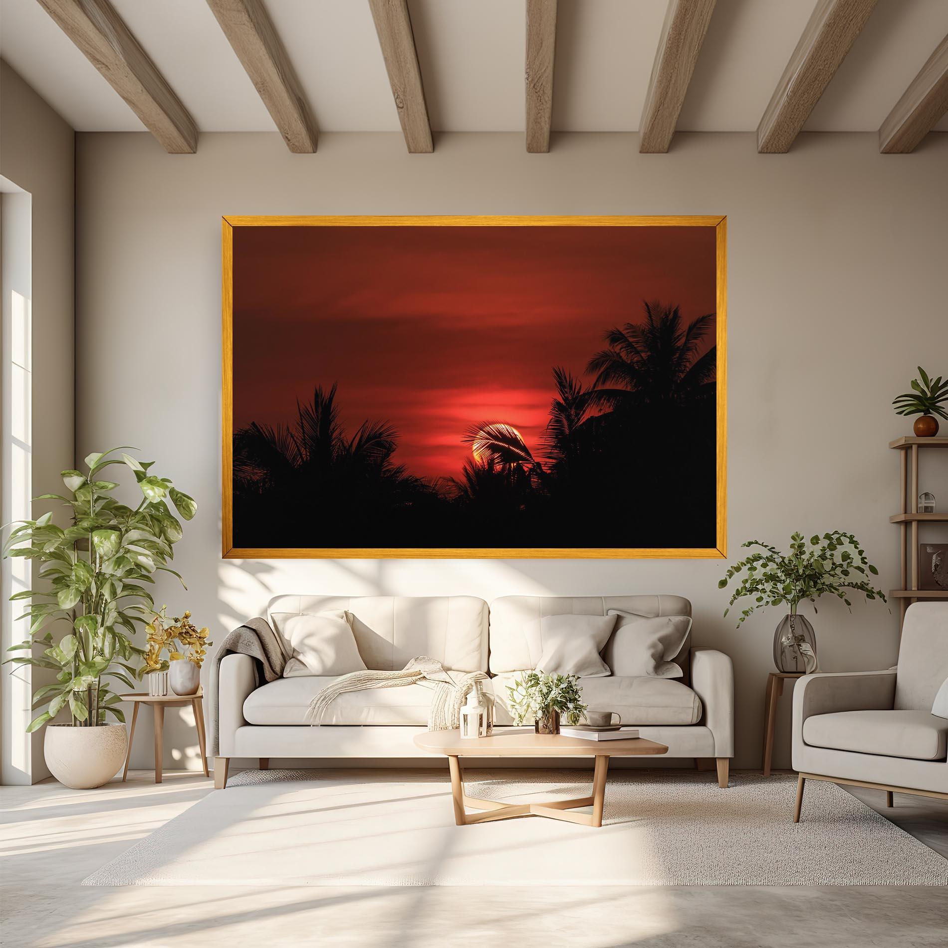 Tablou Canvas Coconuts Tree Sunset mockup 6