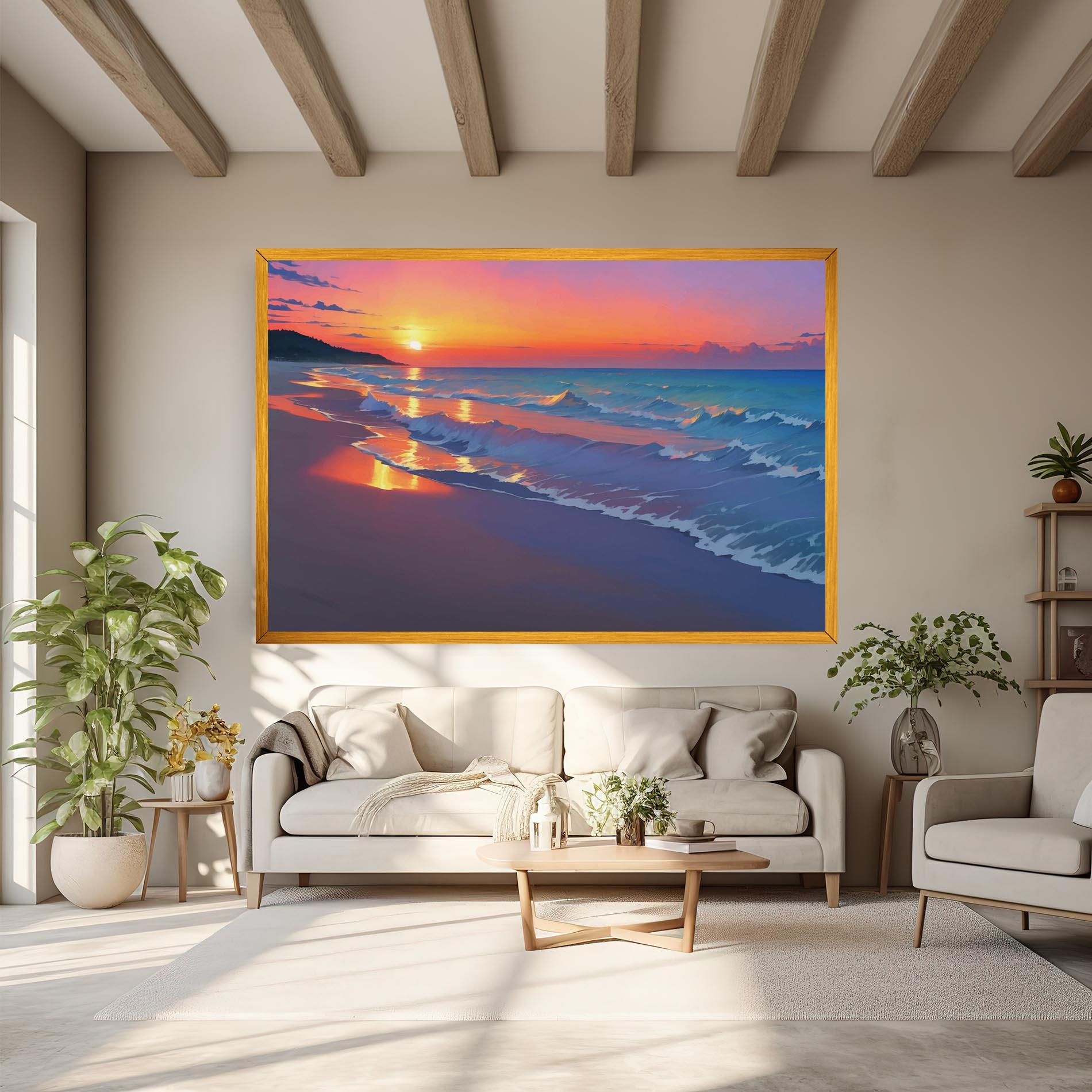 Tablou Canvas Dreamy Beach Sunset mockup 6