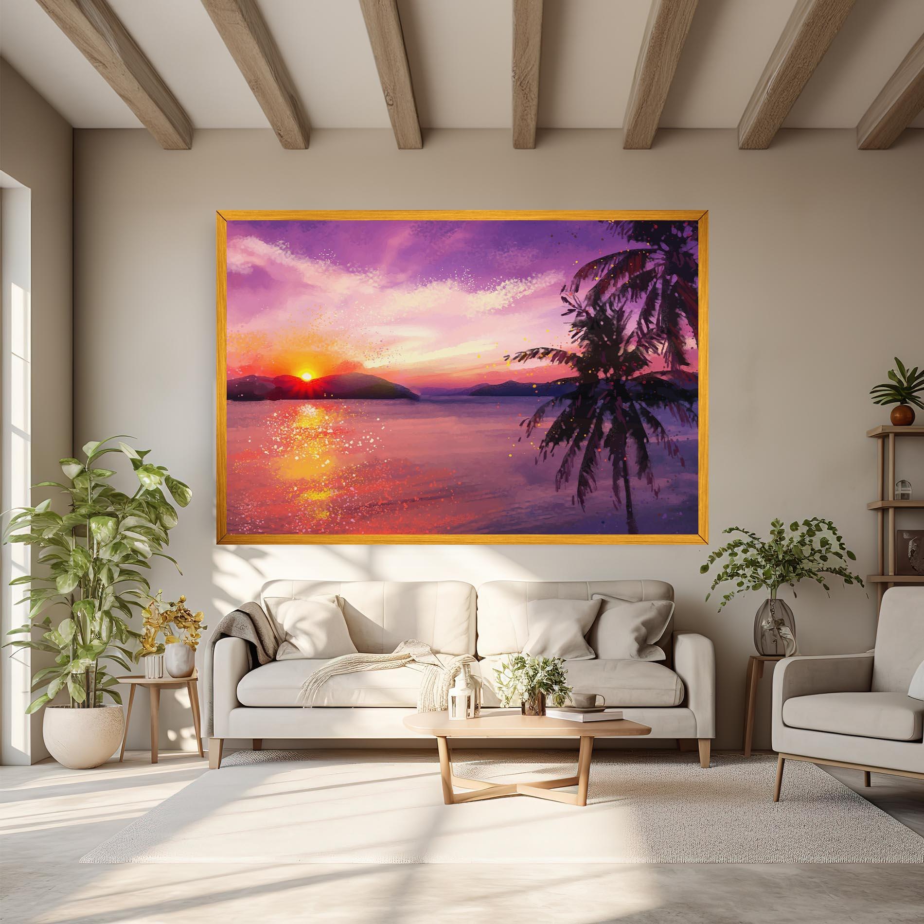 Tablou Canvas Purple Sunrise Art mockup 6
