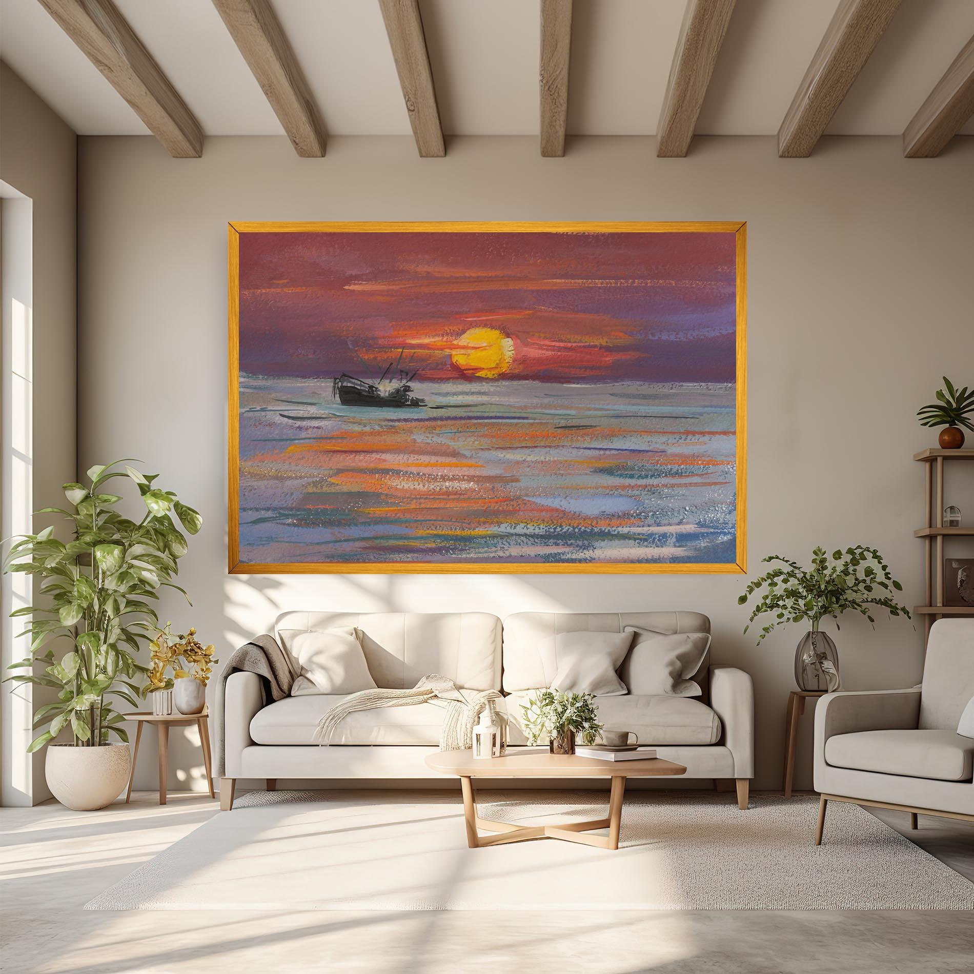 Tablou Canvas Sea Ship Painting mockup 6