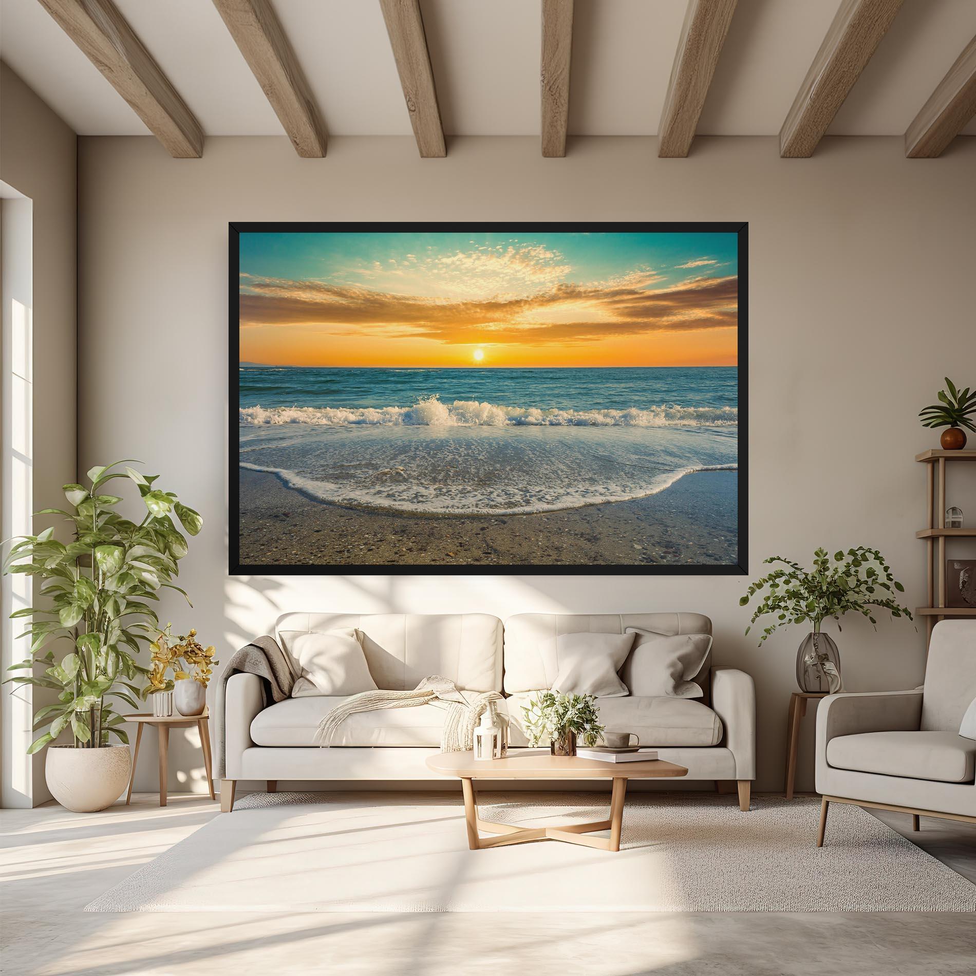 Tablou Canvas Beach Dramatic Sunset mockup 6
