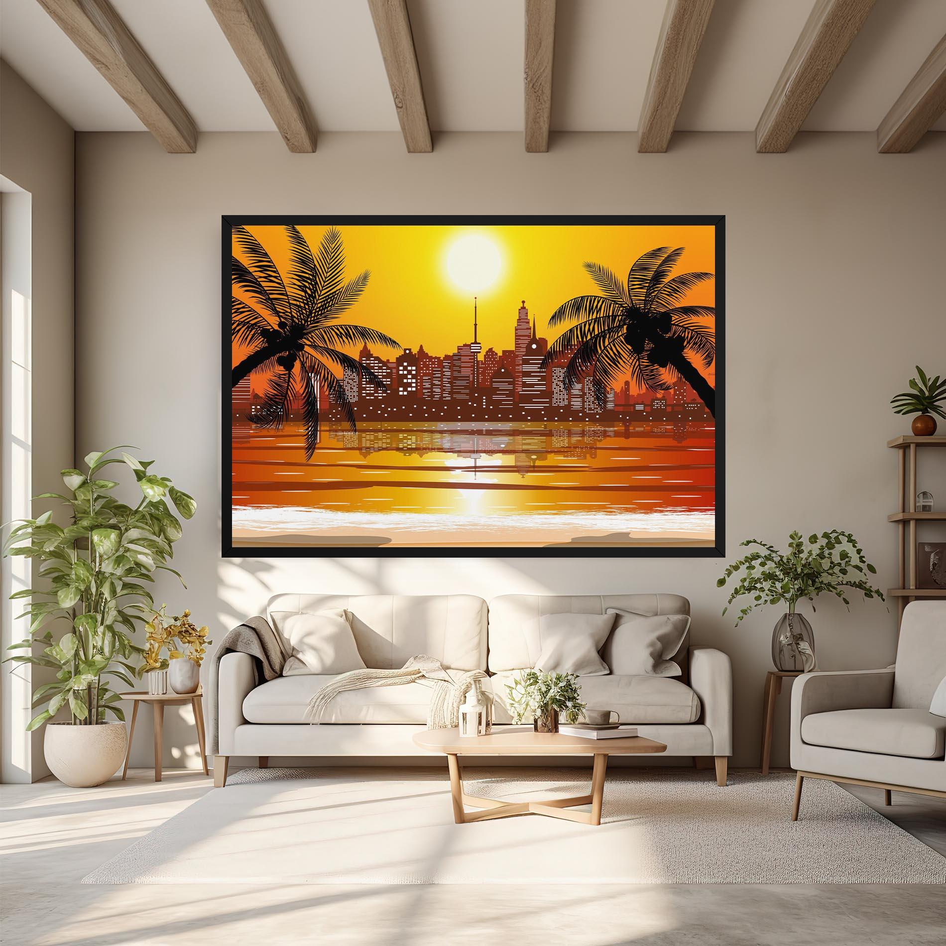 Tablou Canvas City Sunrise View mockup 6