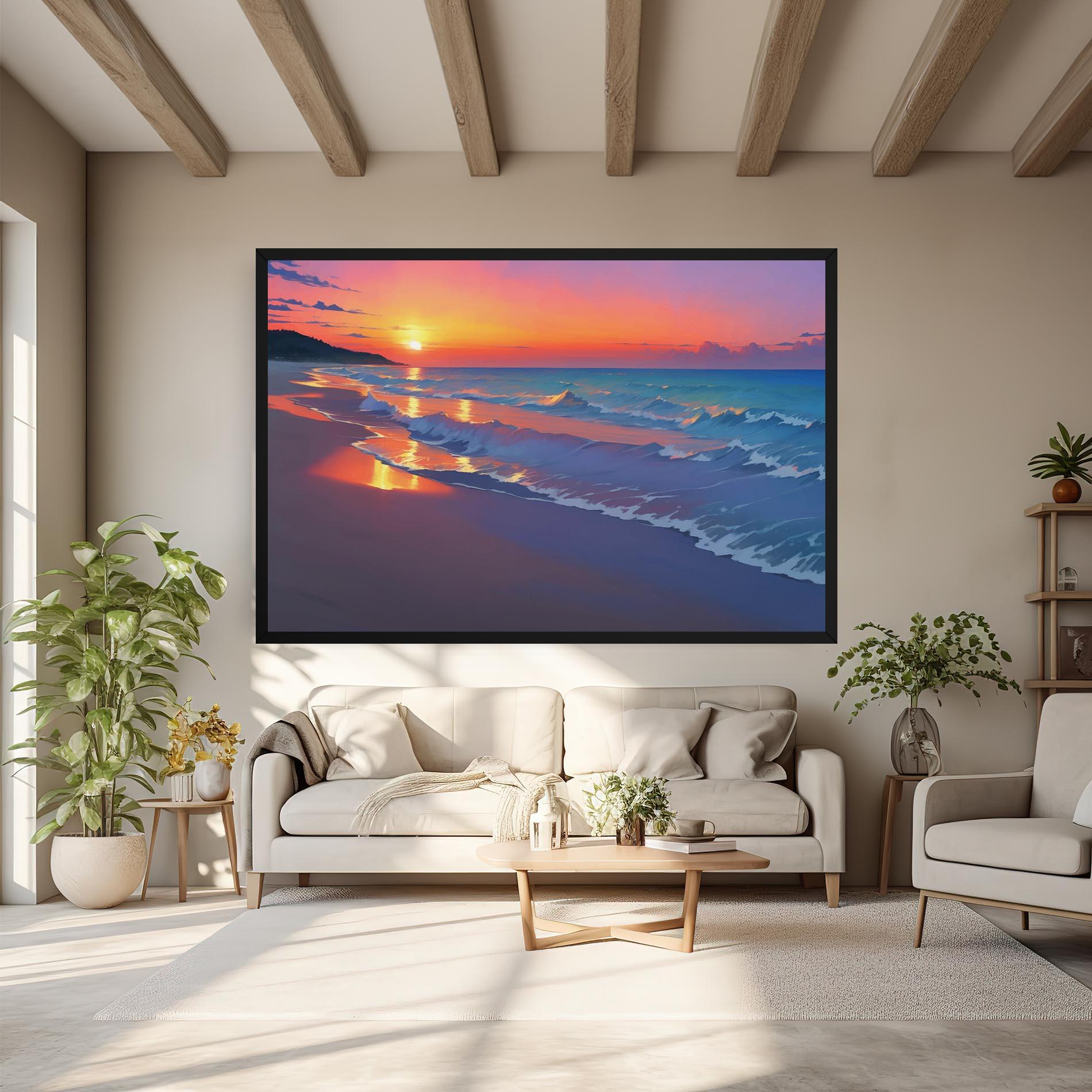Tablou Canvas Dreamy Beach Sunset mockup 6