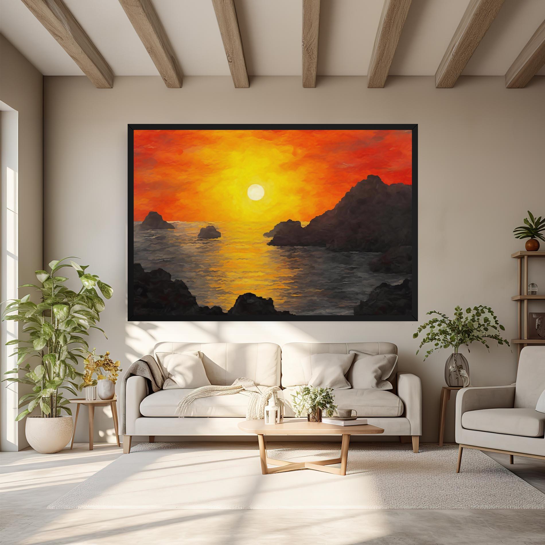 Tablou Canvas Mountains Rocks Painting mockup 6