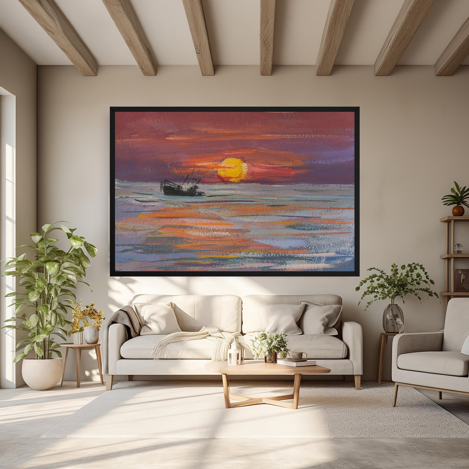 Tablou Canvas Sea Ship Painting mockup 6