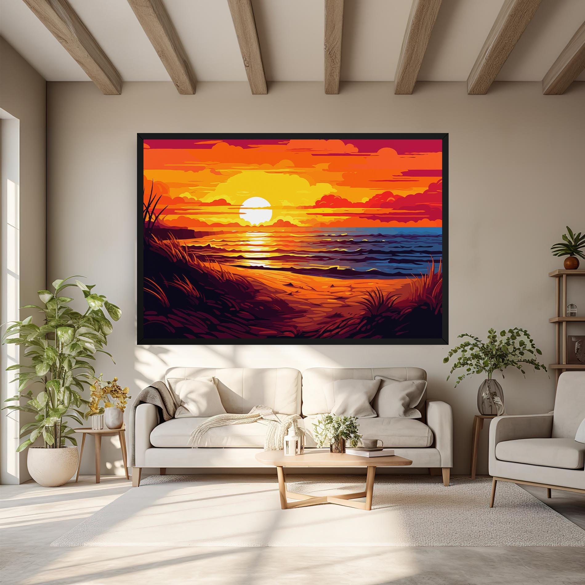 Tablou Canvas Strong Orange Sunset mockup 6