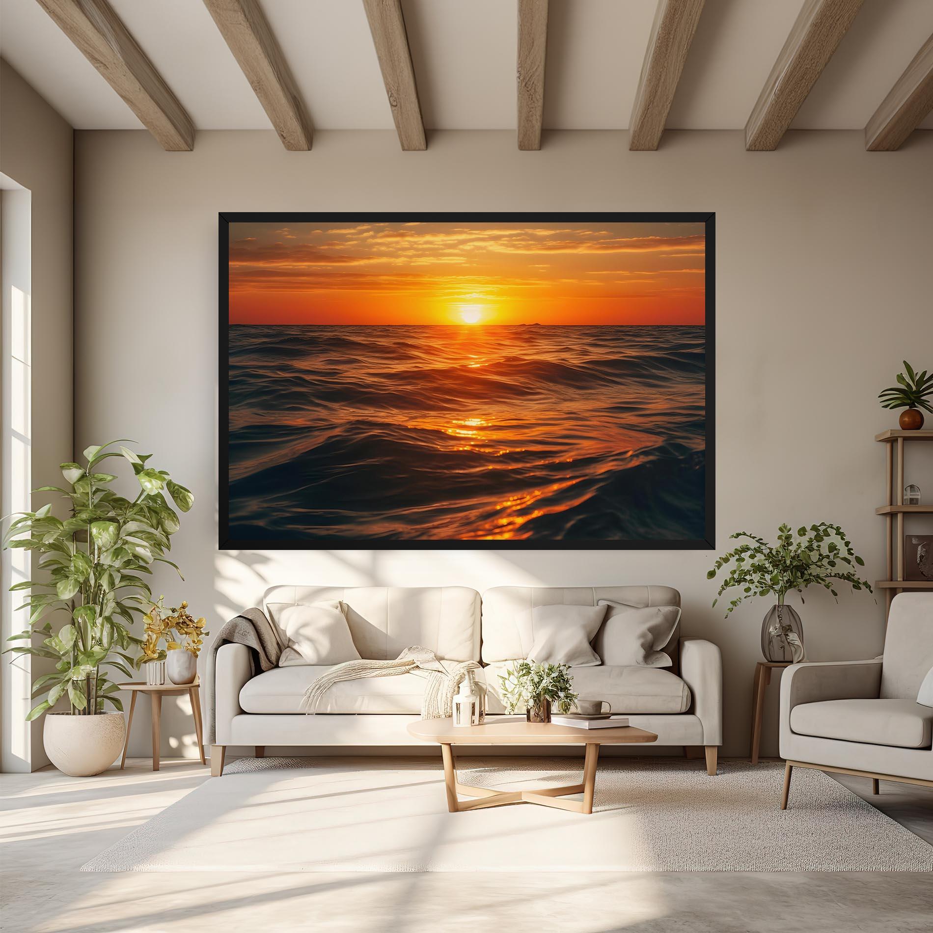 Tablou Canvas Waves During Sunset mockup 6