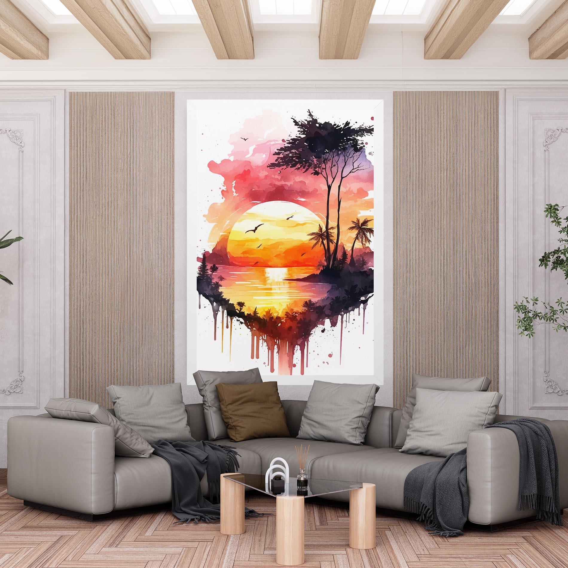 Tablou Canvas Purple Sunset Art mockup 6