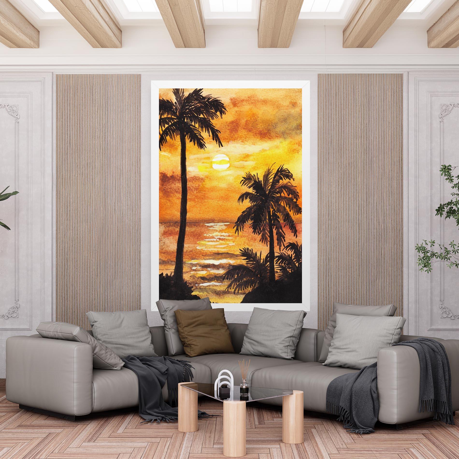 Tablou Canvas Watercolor Painting Sunrise mockup 6