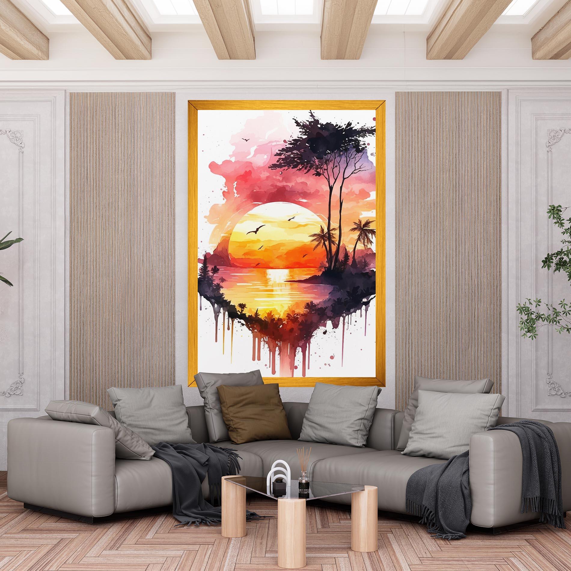 Tablou Canvas Purple Sunset Art mockup 6