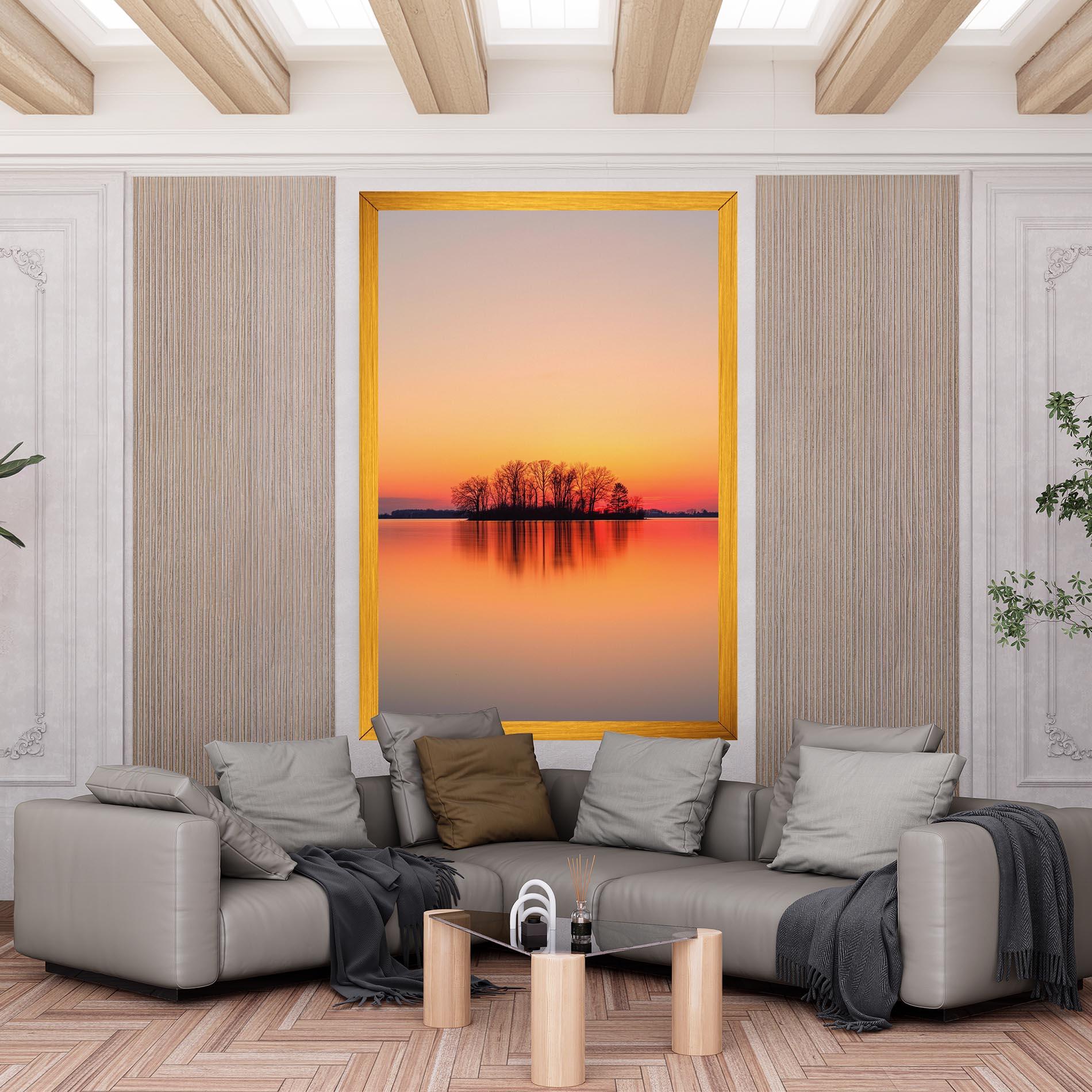 Tablou Canvas Tree Sunset Lake mockup 6
