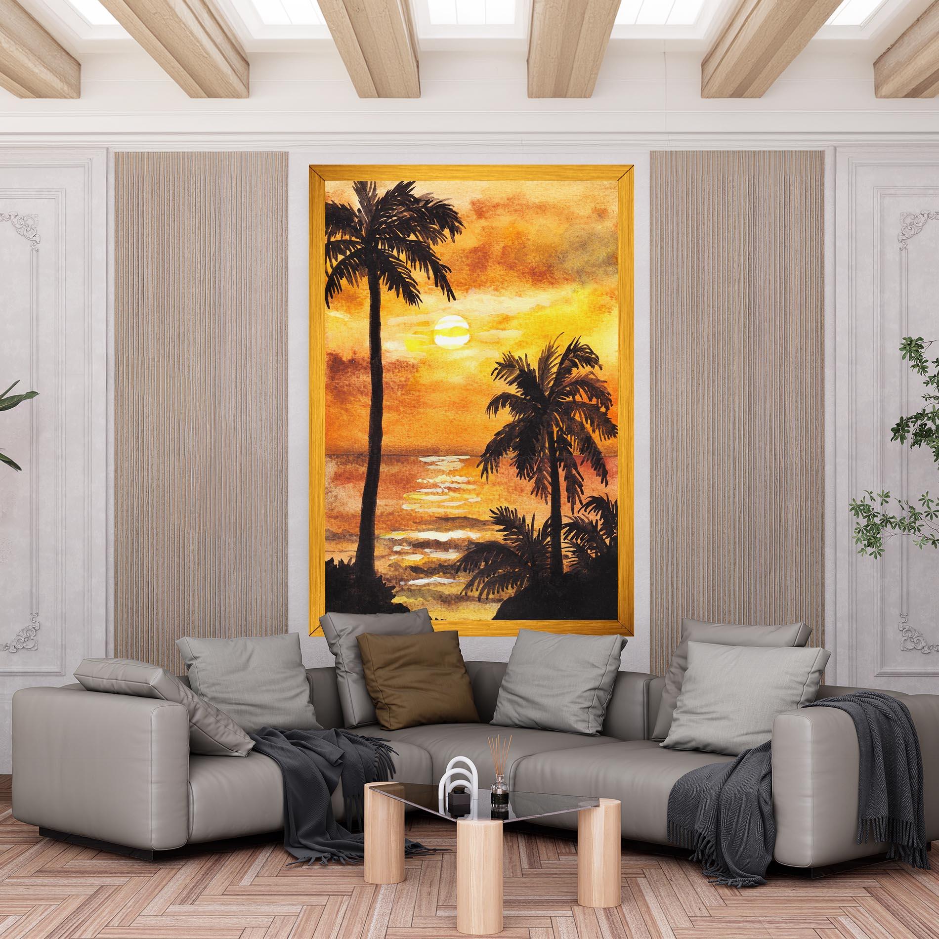 Tablou Canvas Watercolor Painting Sunrise mockup 6