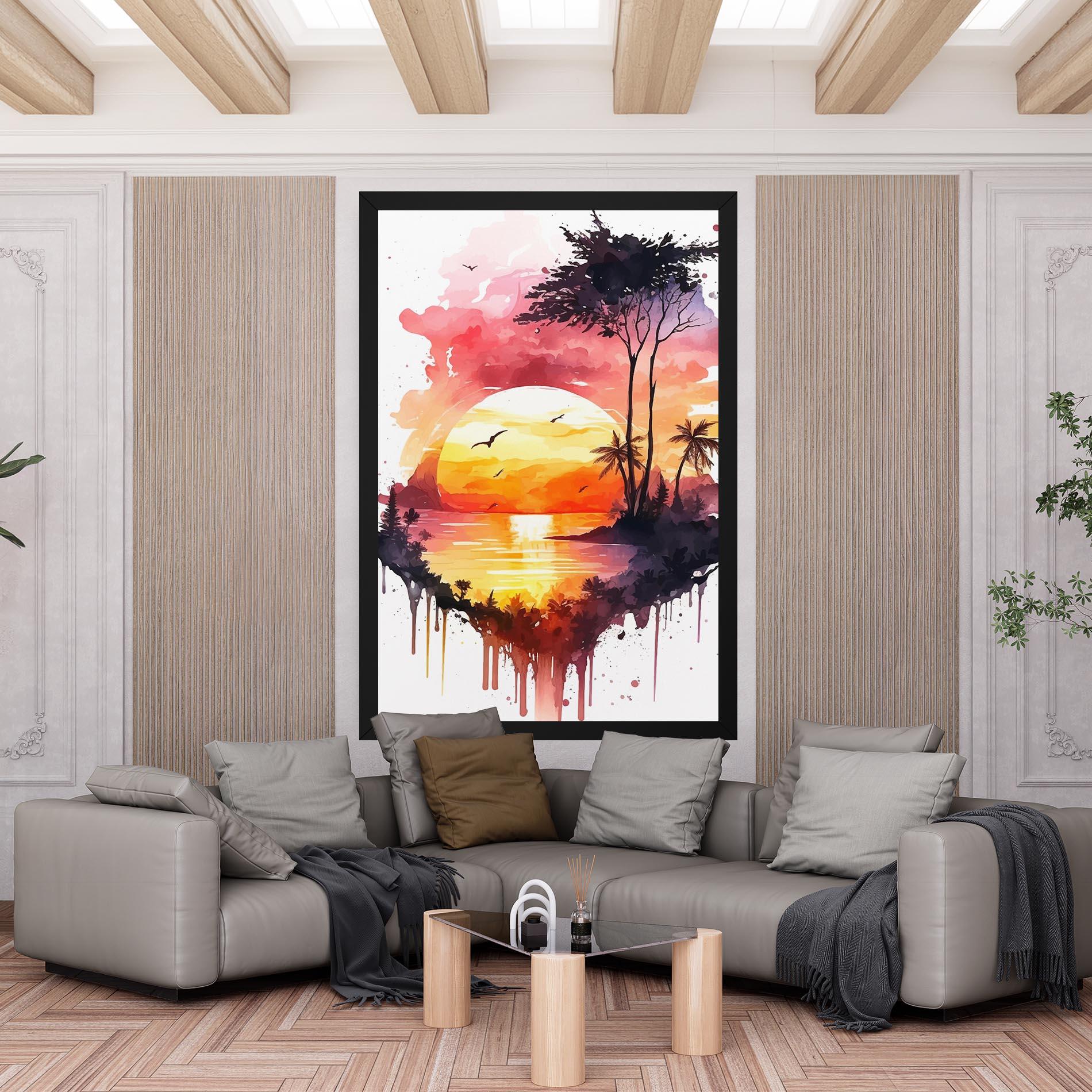 Tablou Canvas Purple Sunset Art mockup 6