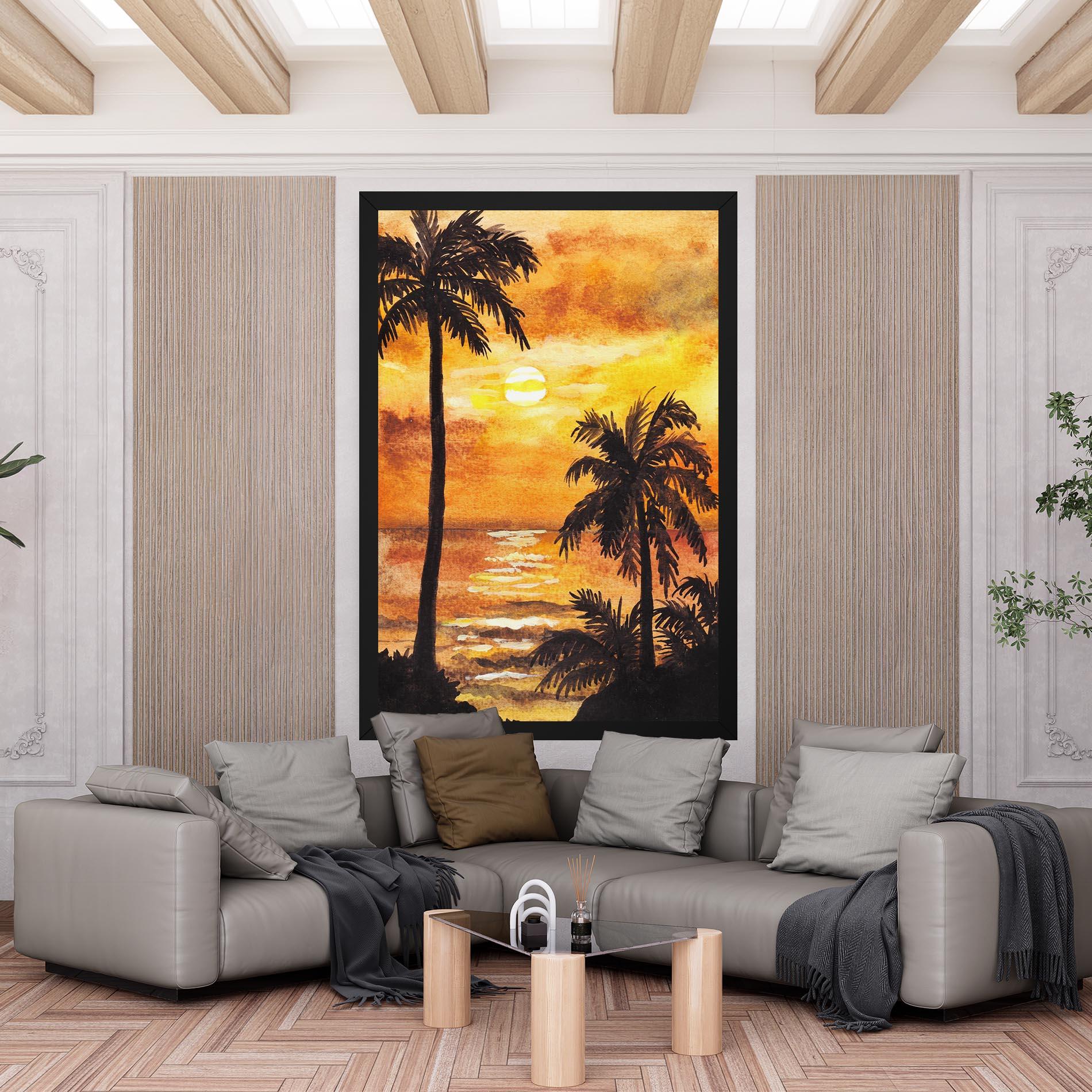 Tablou Canvas Watercolor Painting Sunrise mockup 6
