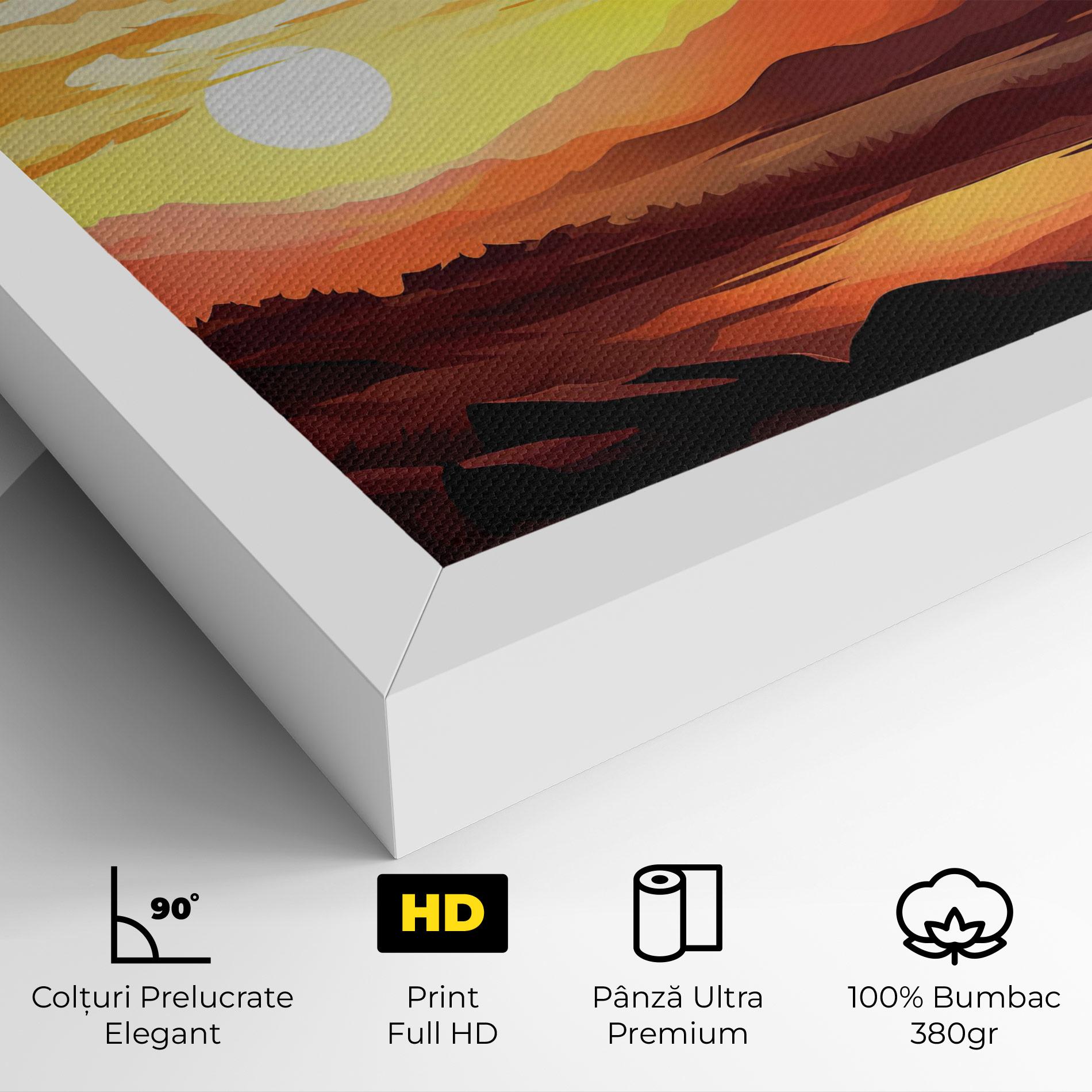 Tablou Canvas Beautiful Sunset Illustration mockup 4