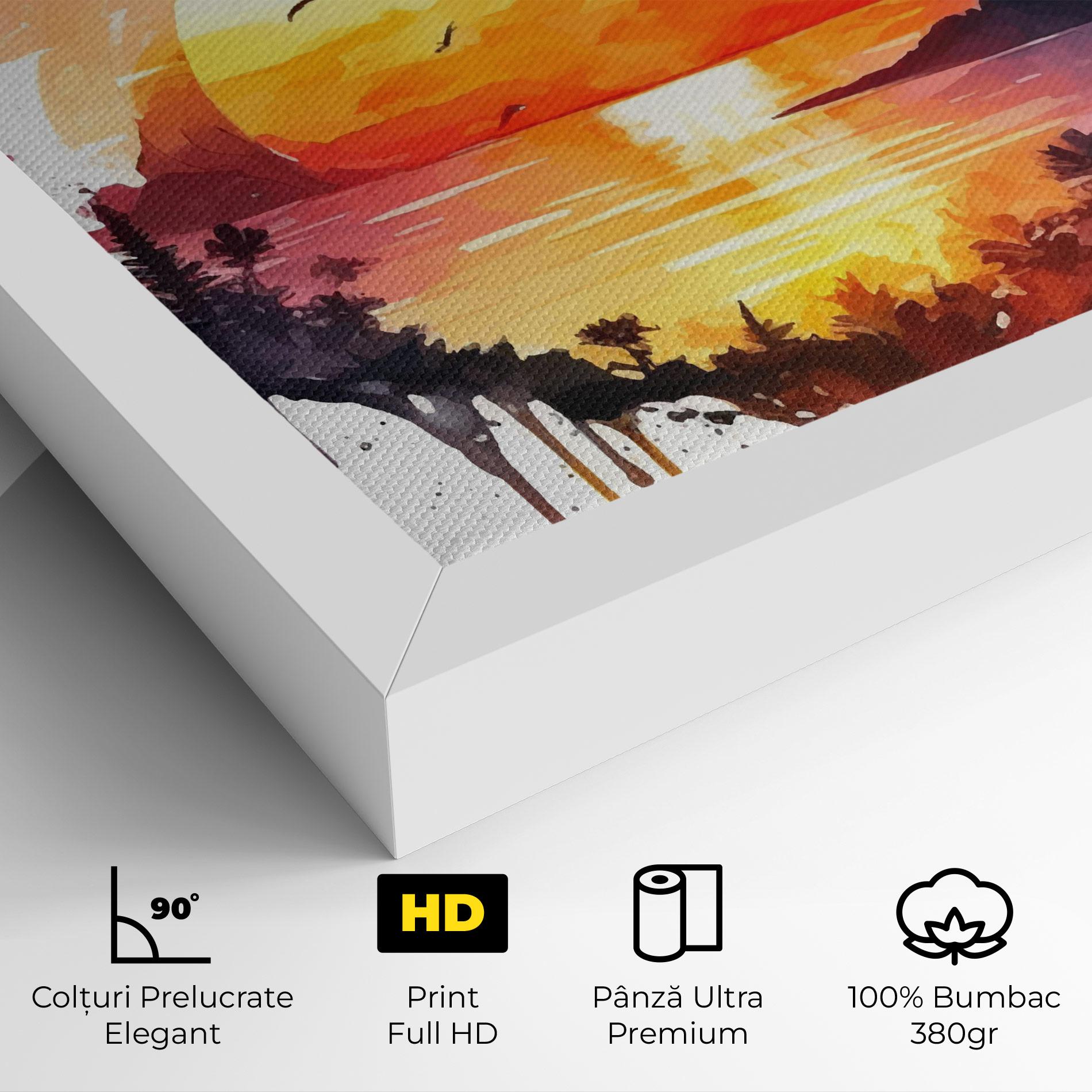 Tablou Canvas Purple Sunset Art mockup 4