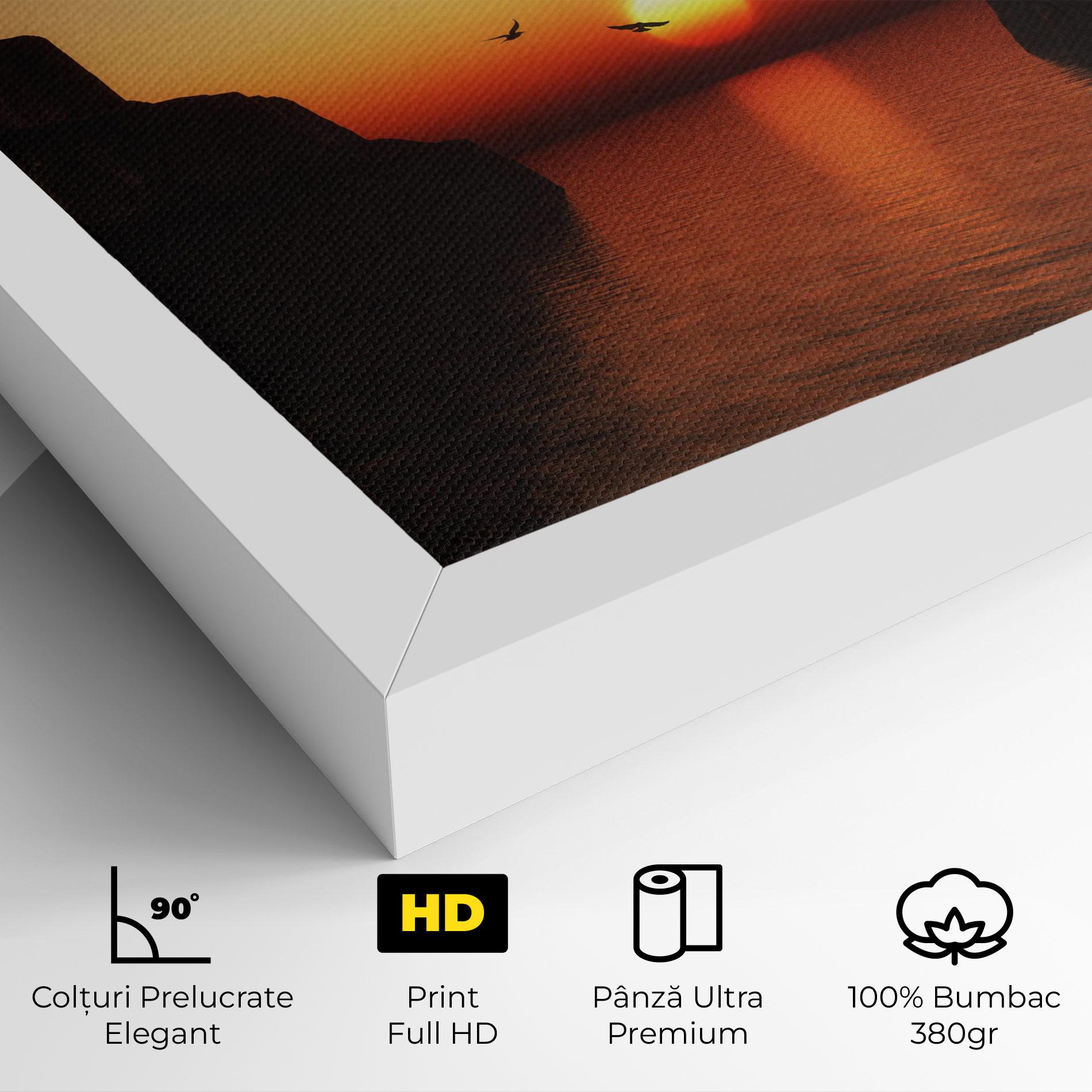 Tablou Canvas Sunset Silhouette Birds mockup 4