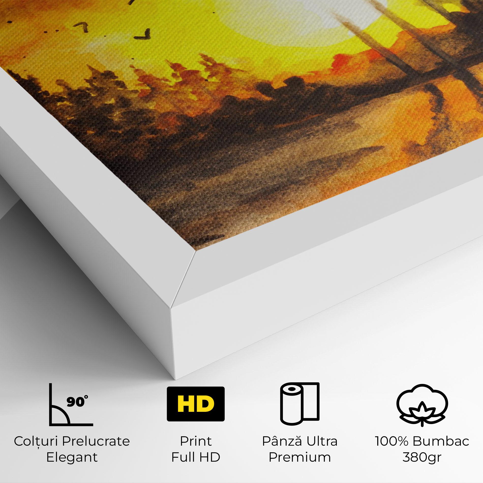 Tablou Canvas Watercolor Sunset Painting mockup 4