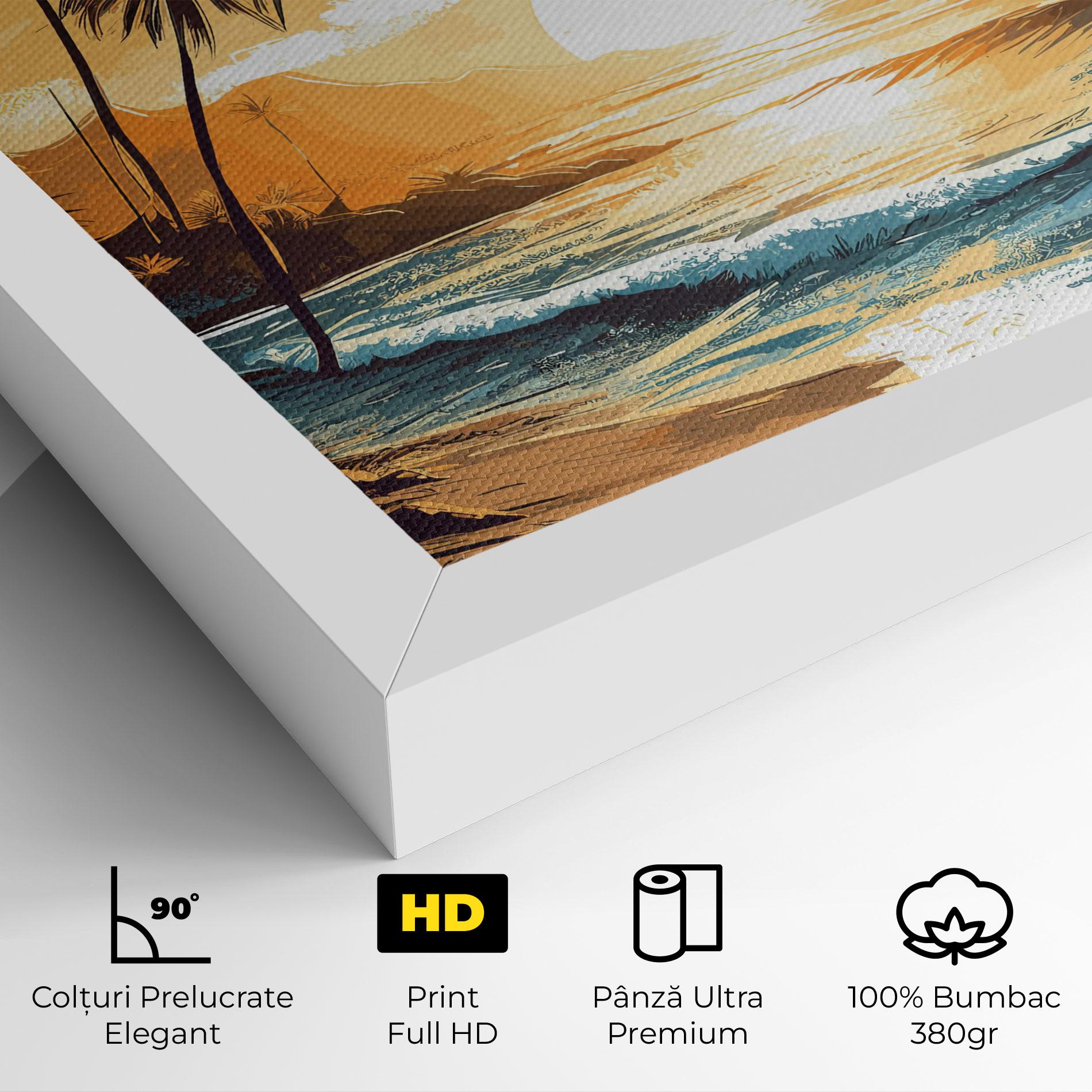 Tablou Canvas Yellow Blue Sunrise mockup 4