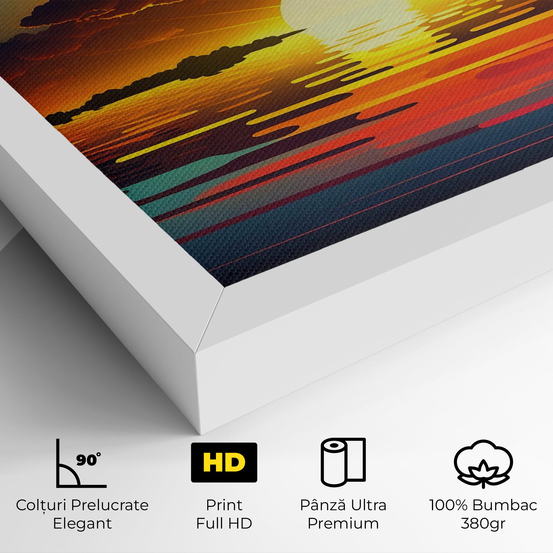 Tablou Canvas Yellow Sunset Illustration mockup 4