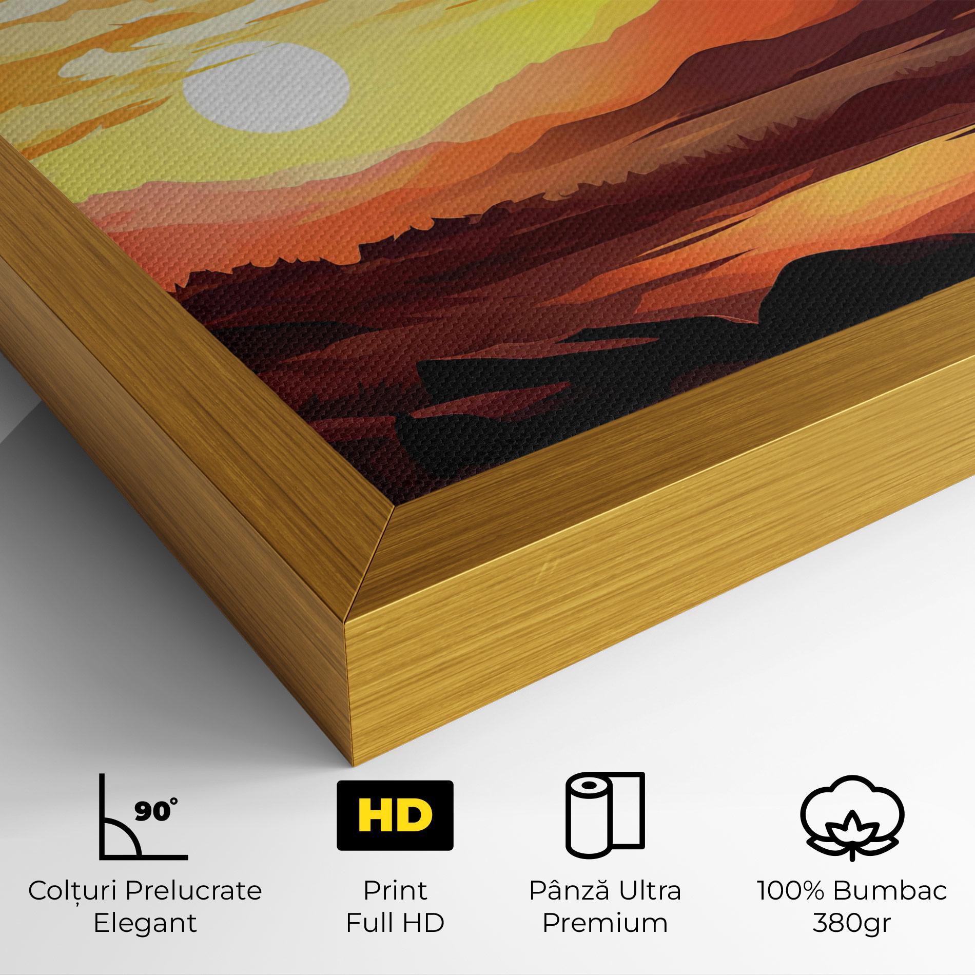 Tablou Canvas Beautiful Sunset Illustration mockup 4
