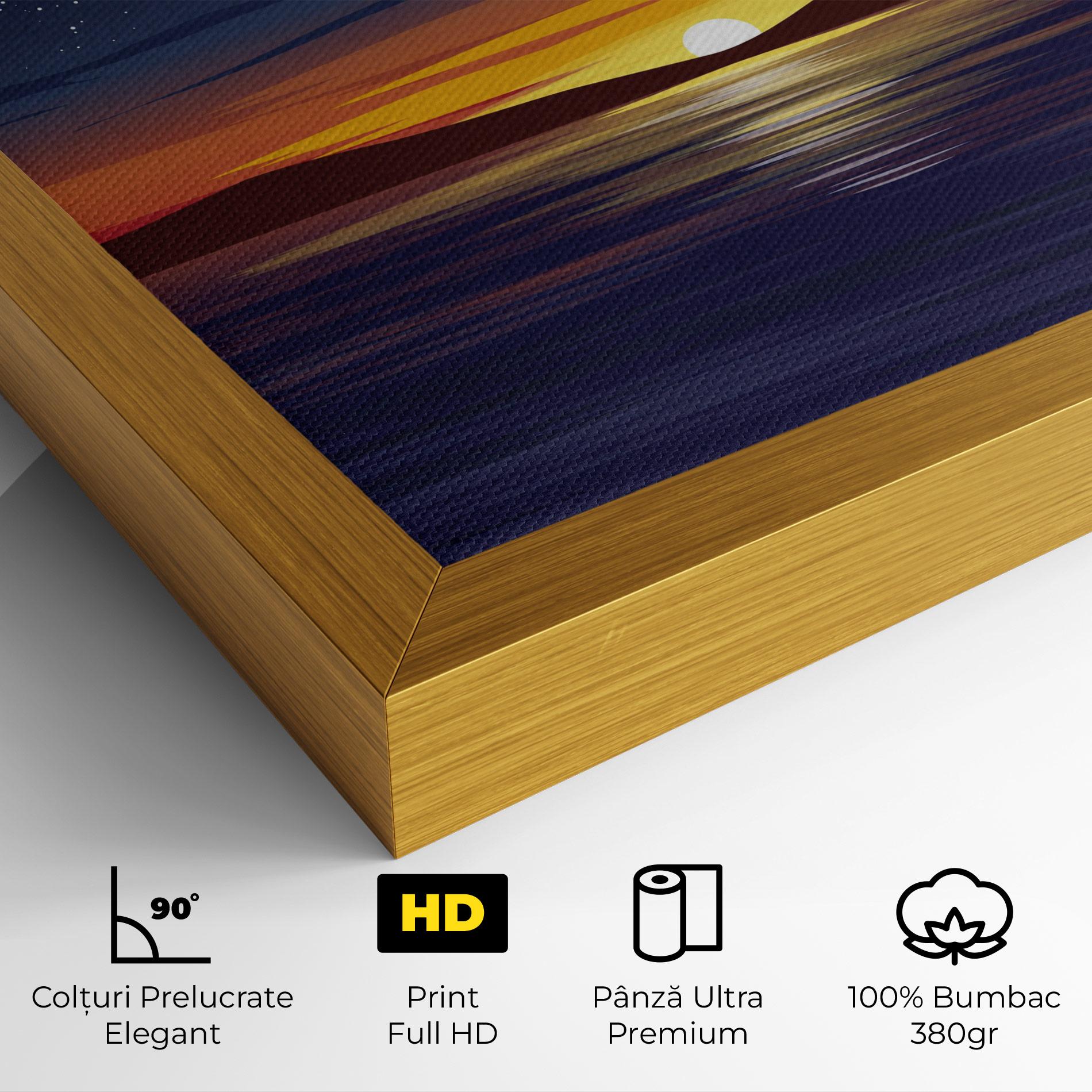 Tablou Canvas Ocean Moon Sunset mockup 4