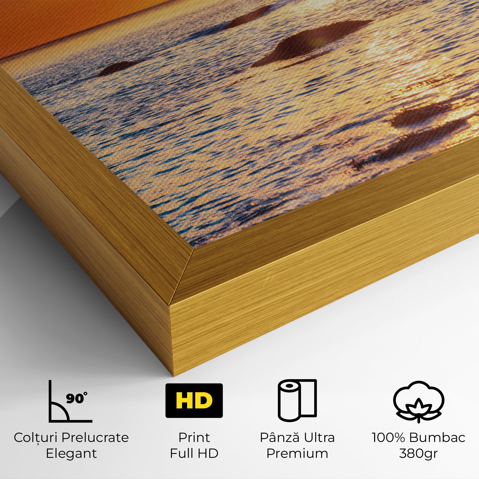 Tablou Canvas Sunset Beach Rocks mockup 4