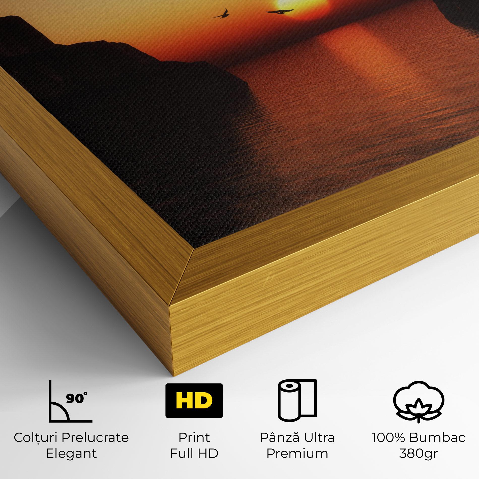 Tablou Canvas Sunset Silhouette Birds mockup 4