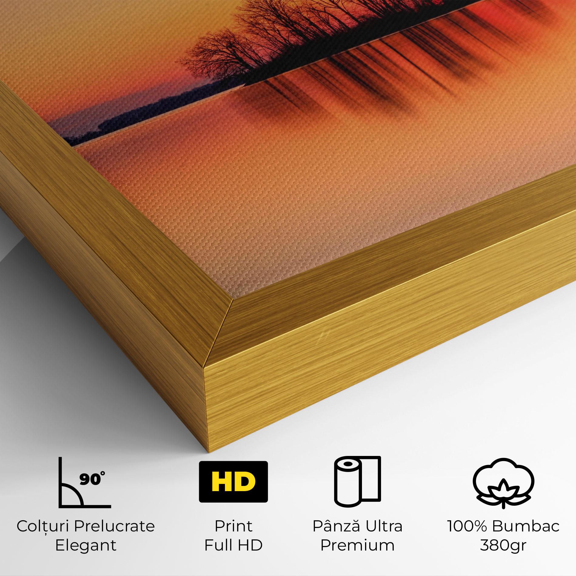 Tablou Canvas Tree Sunset Lake mockup 4