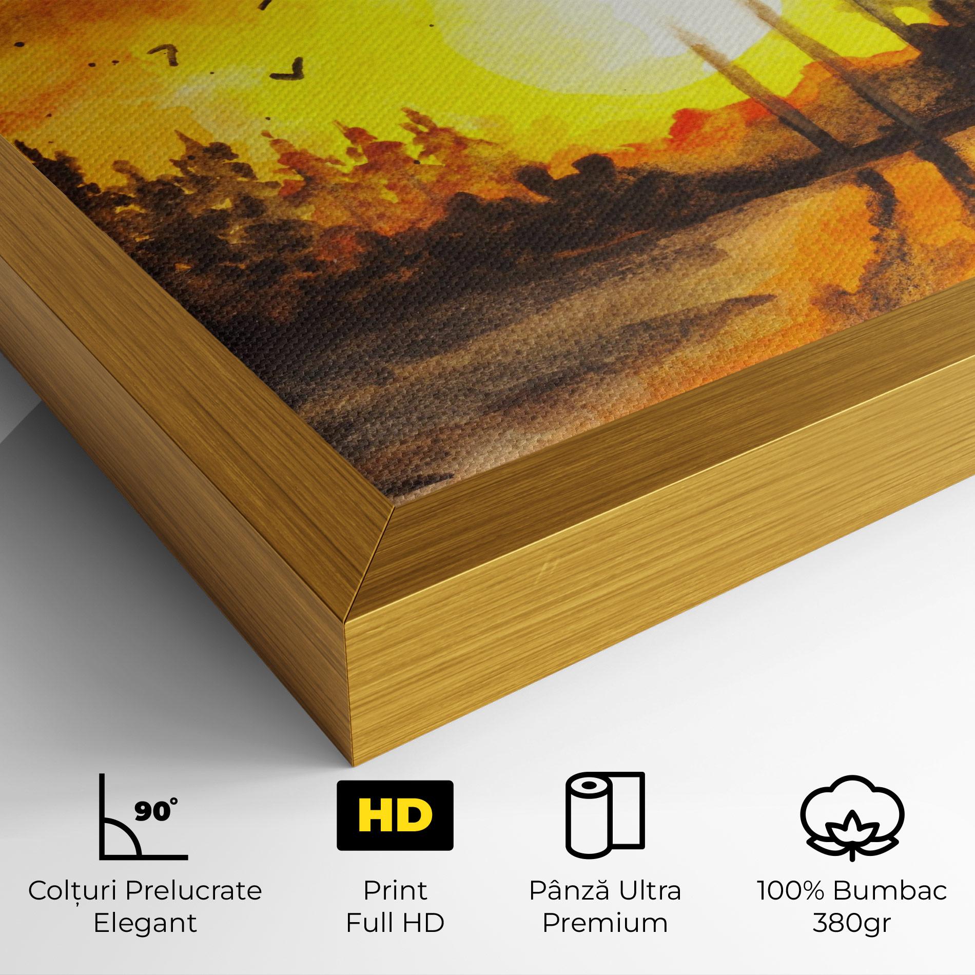 Tablou Canvas Watercolor Sunset Painting mockup 4