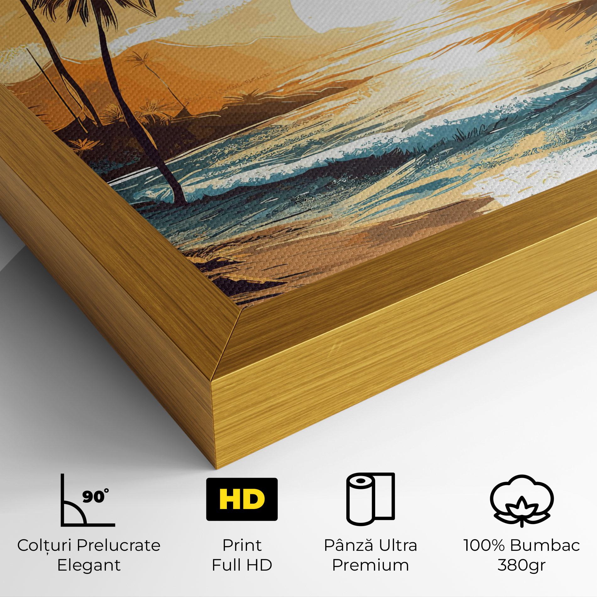 Tablou Canvas Yellow Blue Sunrise mockup 4