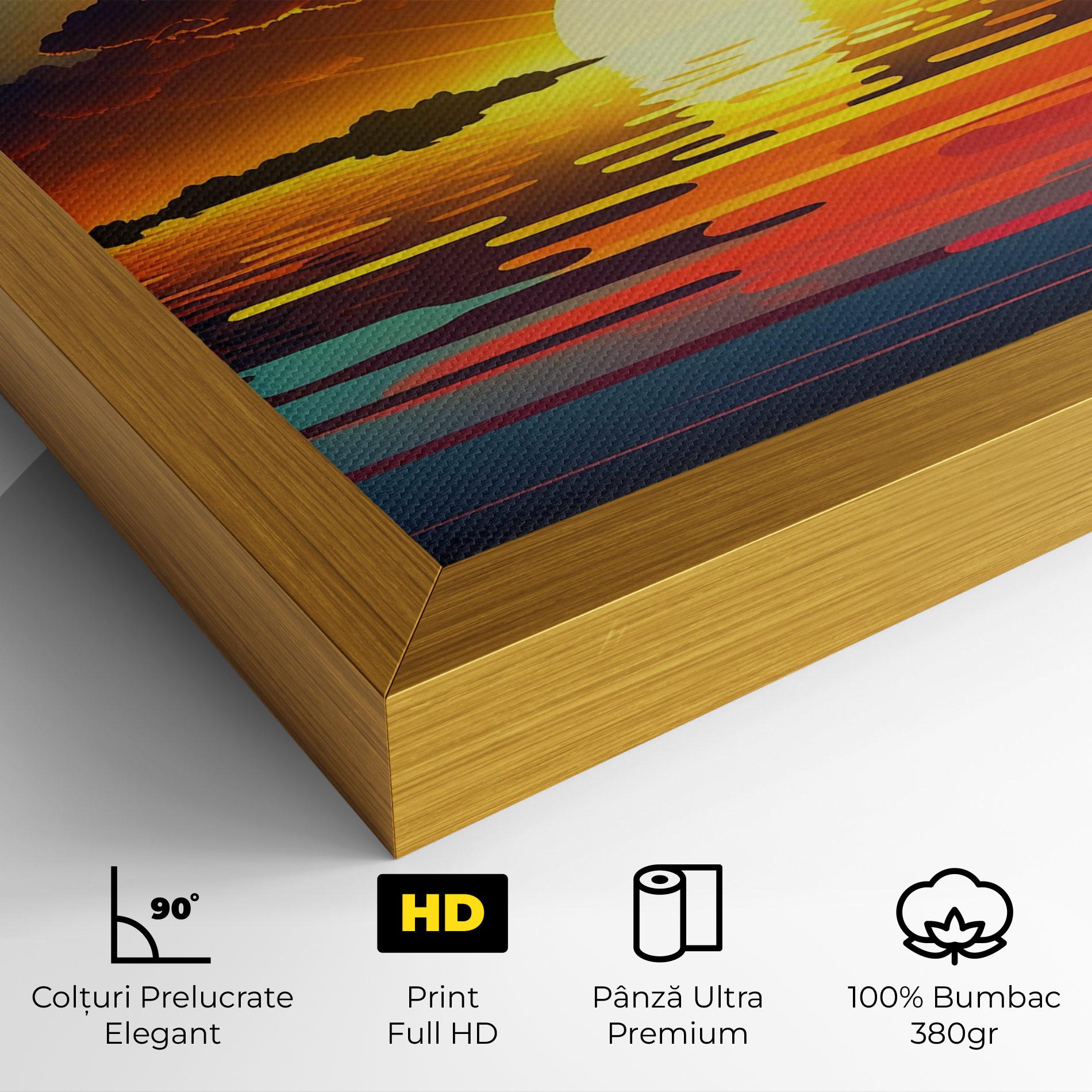 Tablou Canvas Yellow Sunset Illustration mockup 4