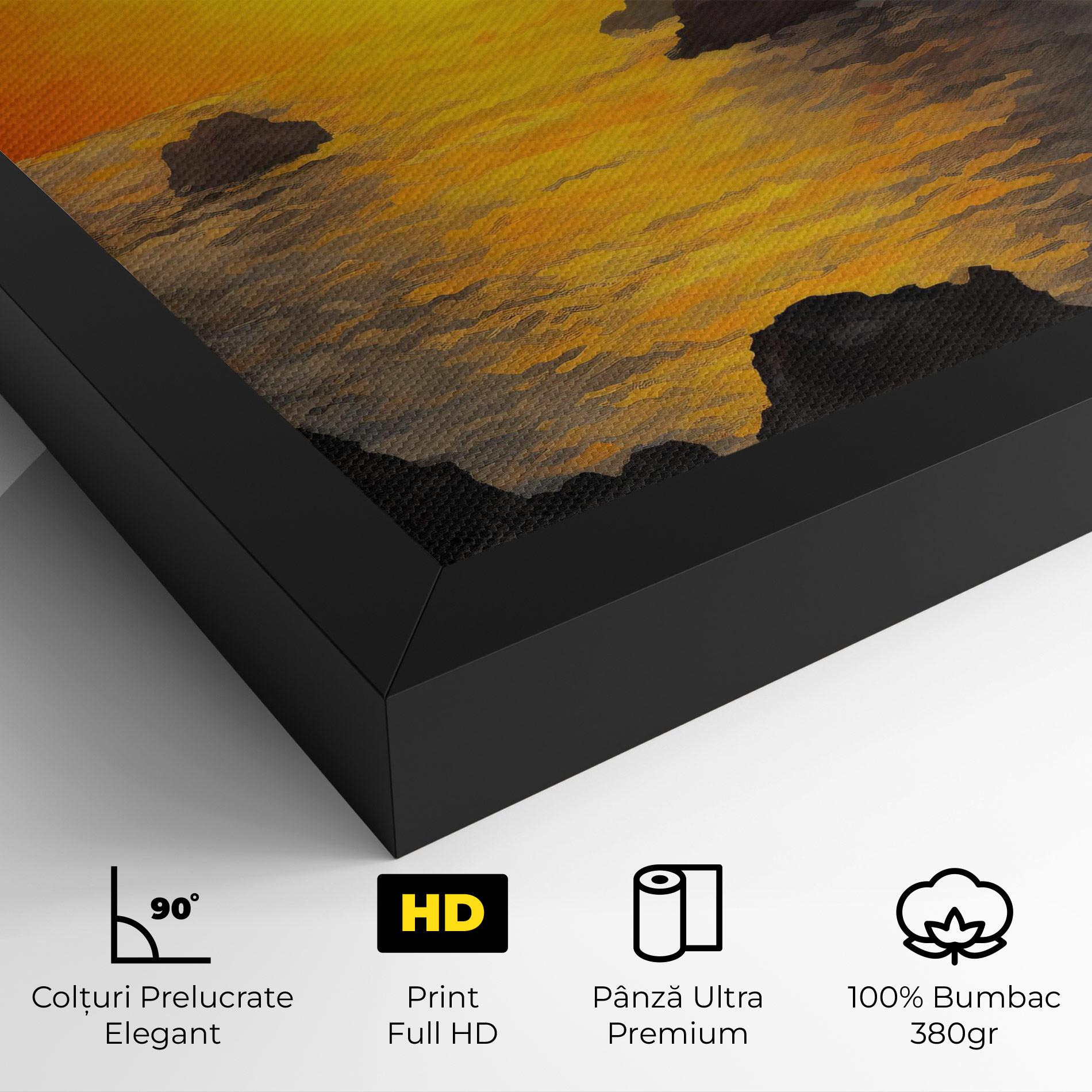 Tablou Canvas Mountains Rocks Painting mockup 4